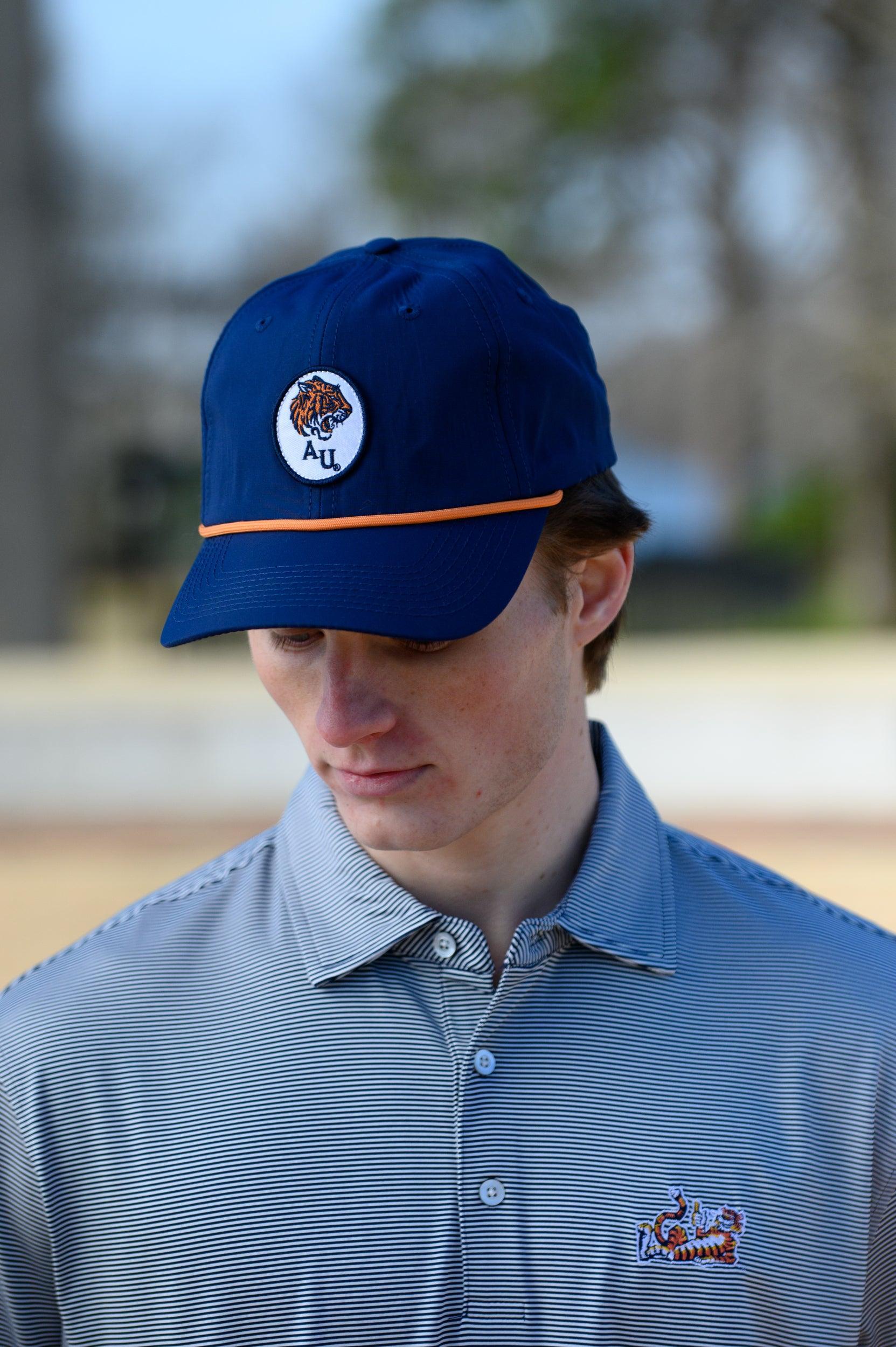 Auburn University Navy JNJ Classic Rope Hat with Orange Rope and White AU Tiger Patch