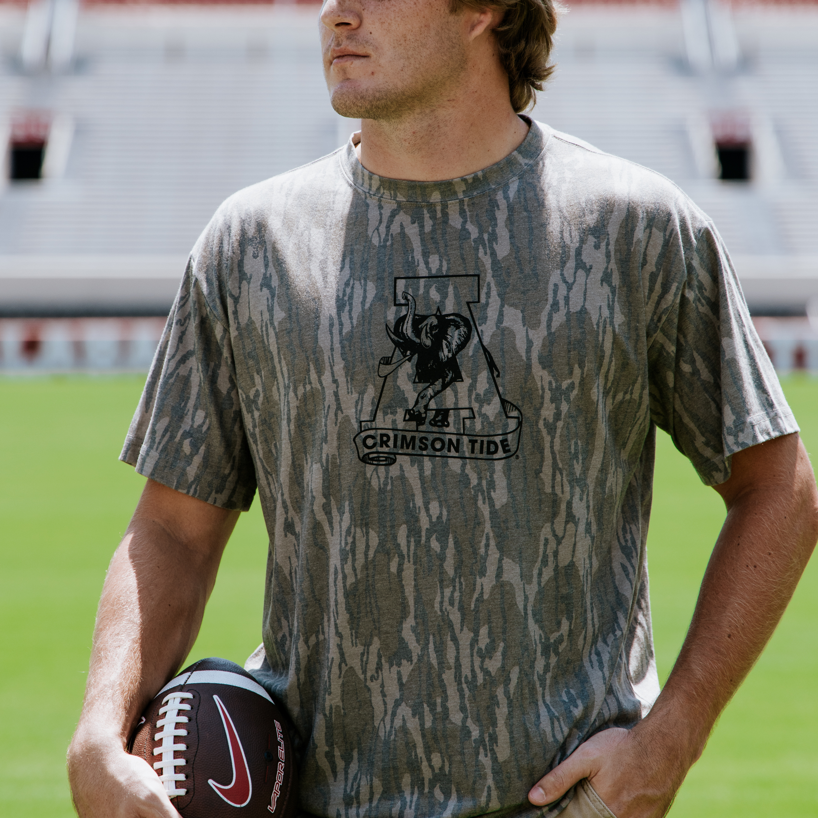 University of Alabama Camouflage T-Shirt with a Black Vintage A Logo print