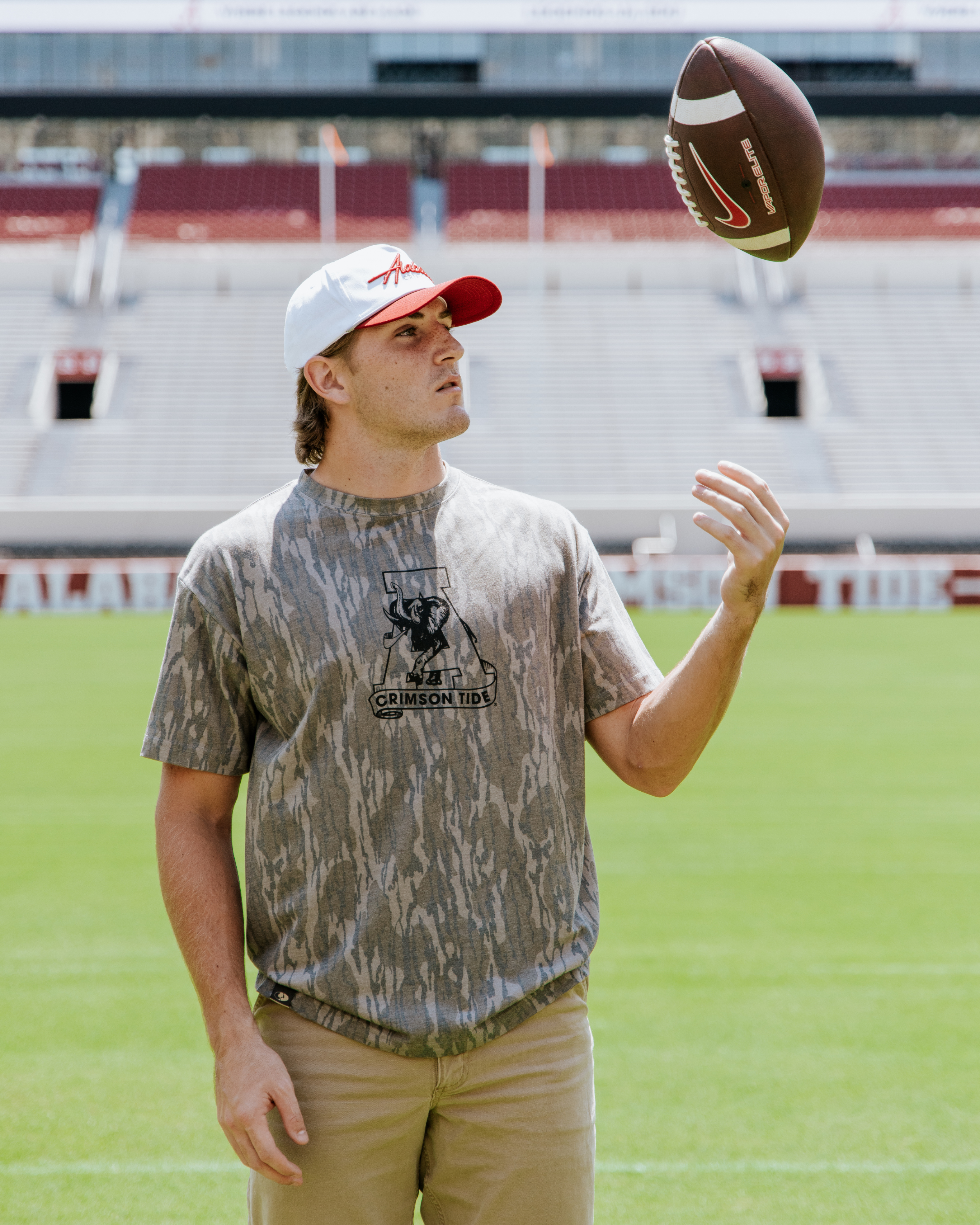 University of Alabama Camouflage T-Shirt with a Black Vintage A Logo print