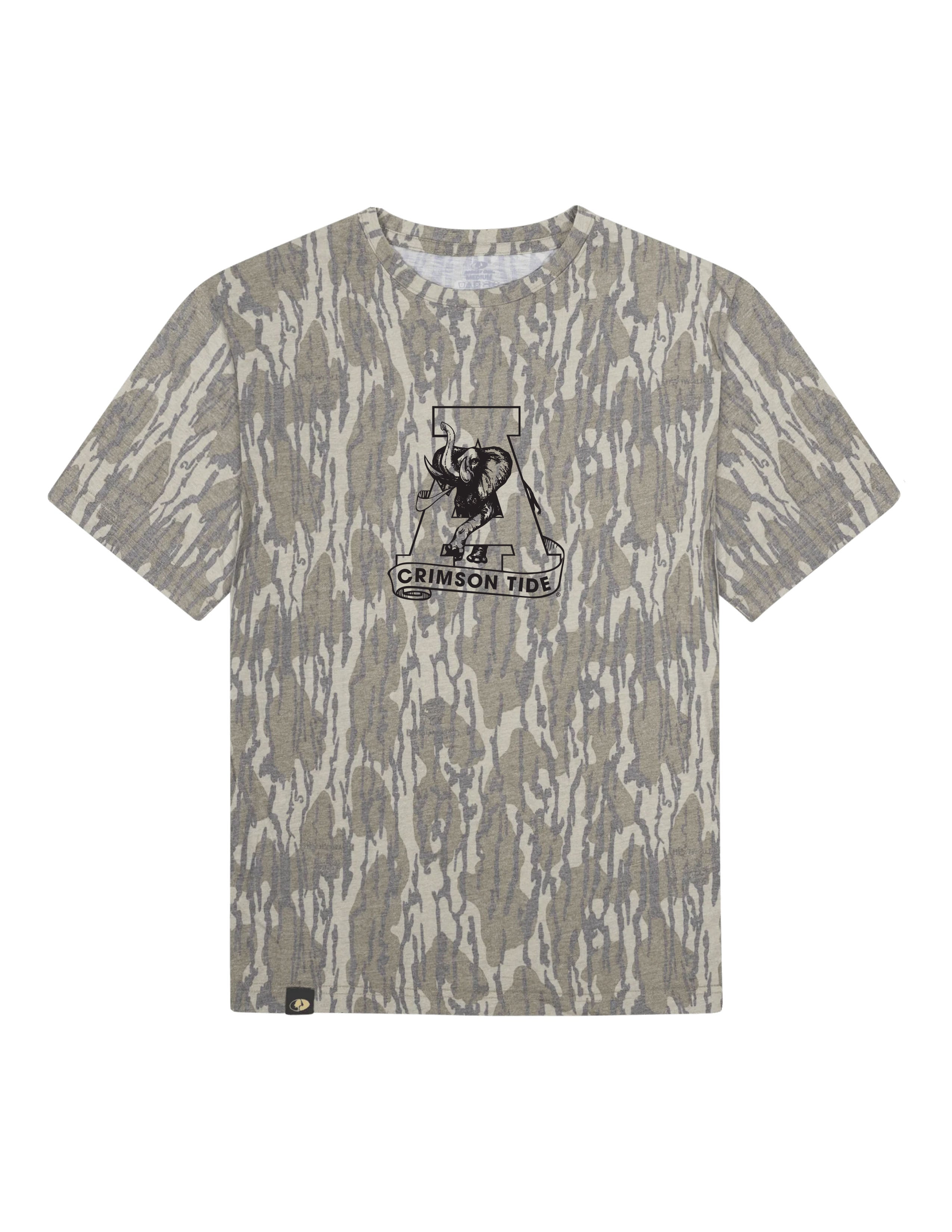 University of Alabama Camouflage T-Shirt with a Black Vintage A Logo print