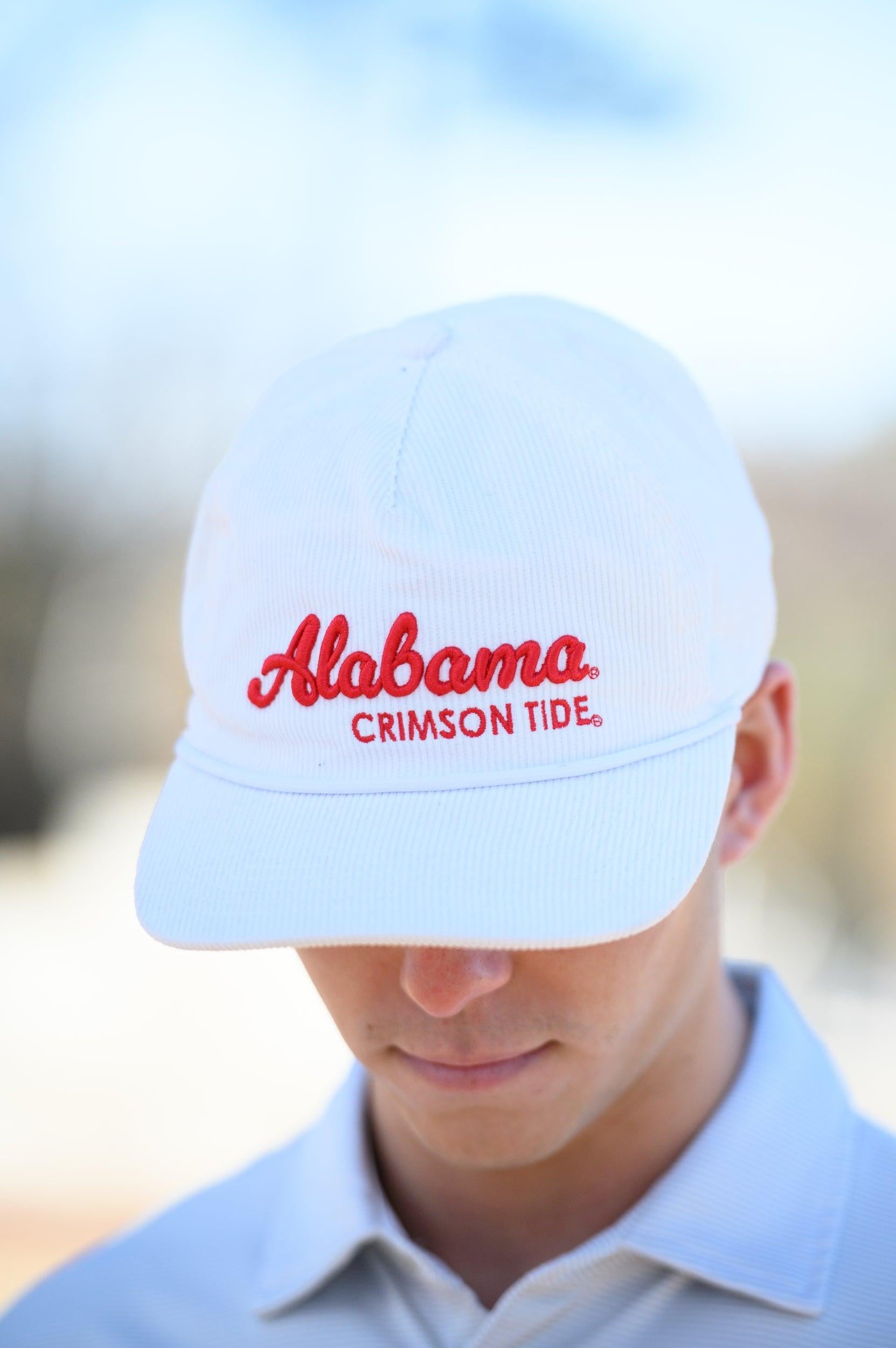 University of Alabama White Hat with Red script “Alabama Crimson Tide”