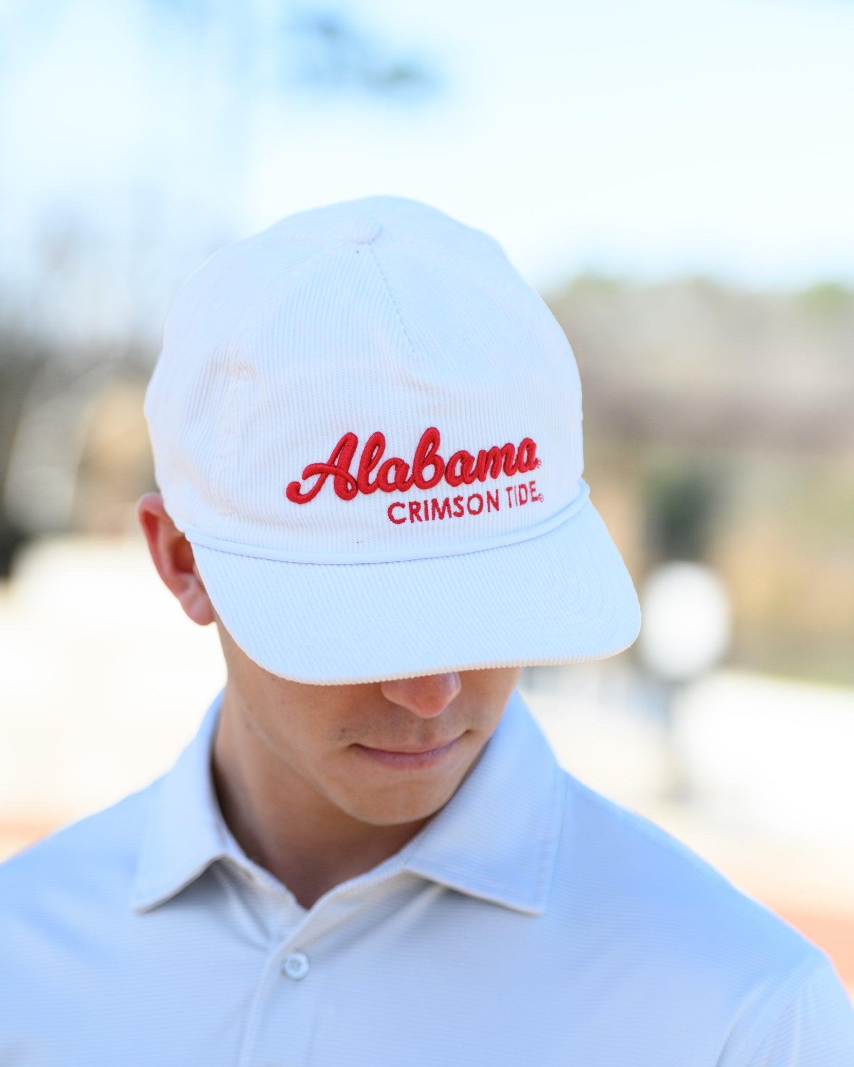University of Alabama White Hat with Red script “Alabama Crimson Tide”