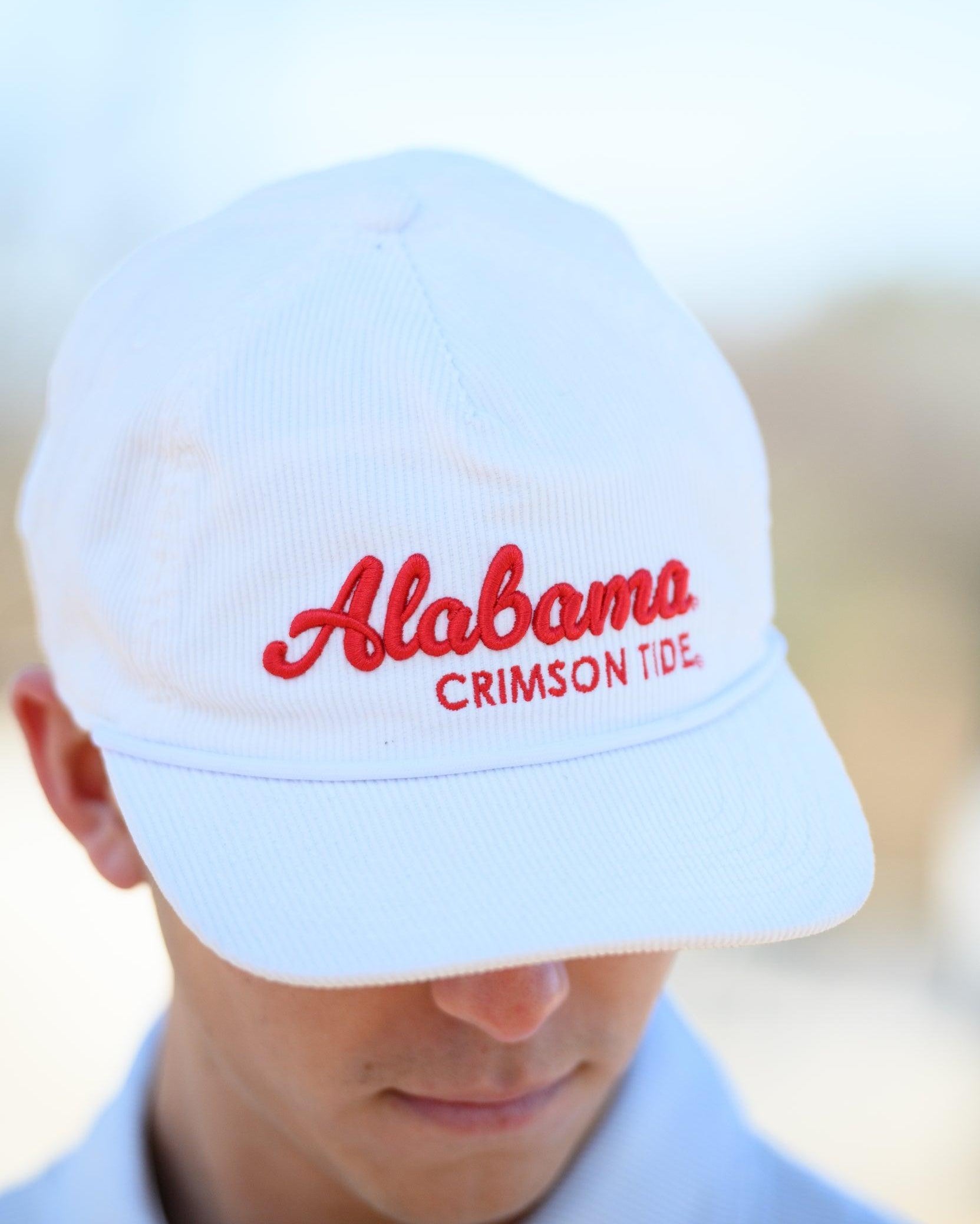 University of Alabama White Hat with Red script “Alabama Crimson Tide”