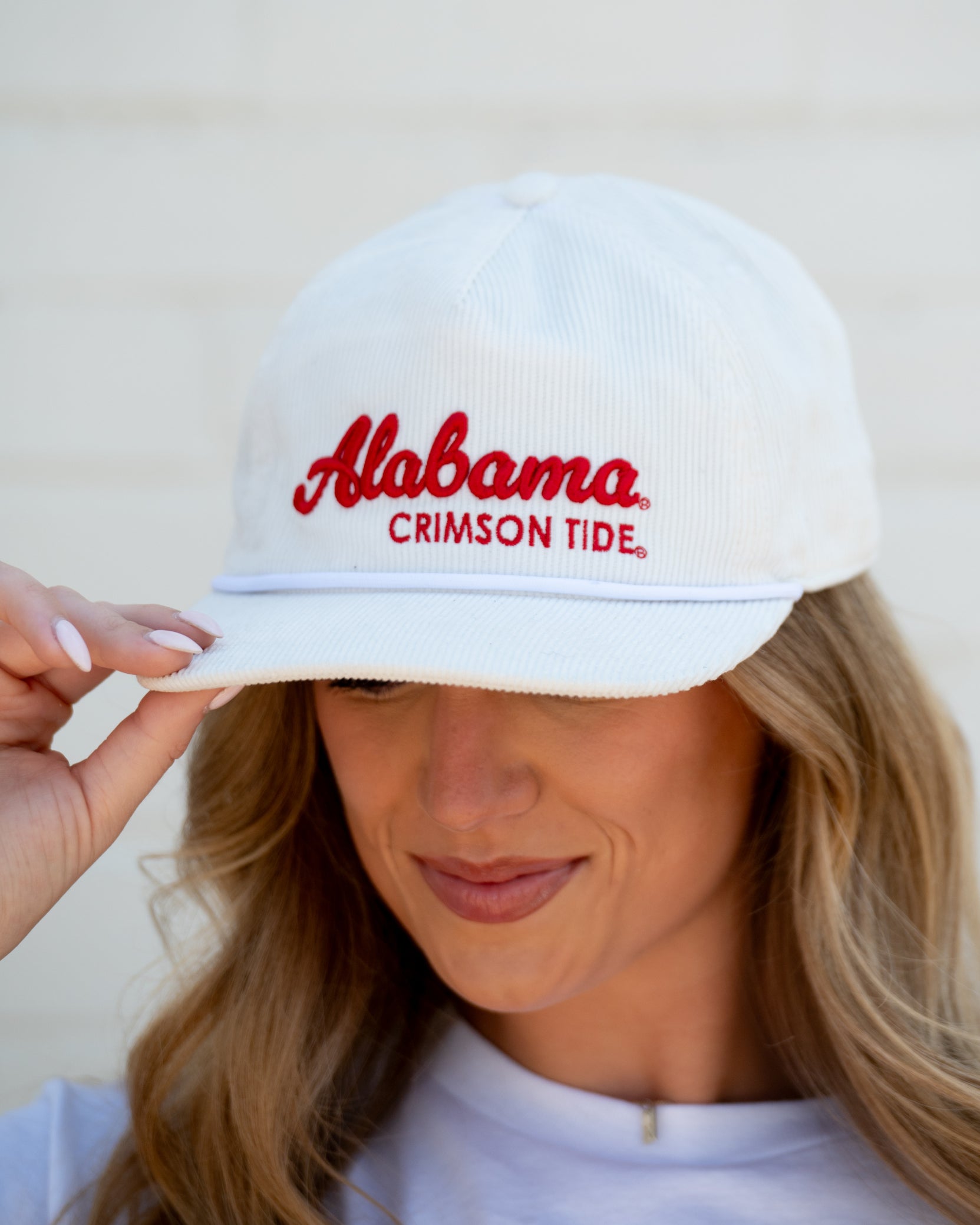University of Alabama White Hat with Red script “Alabama Crimson Tide”