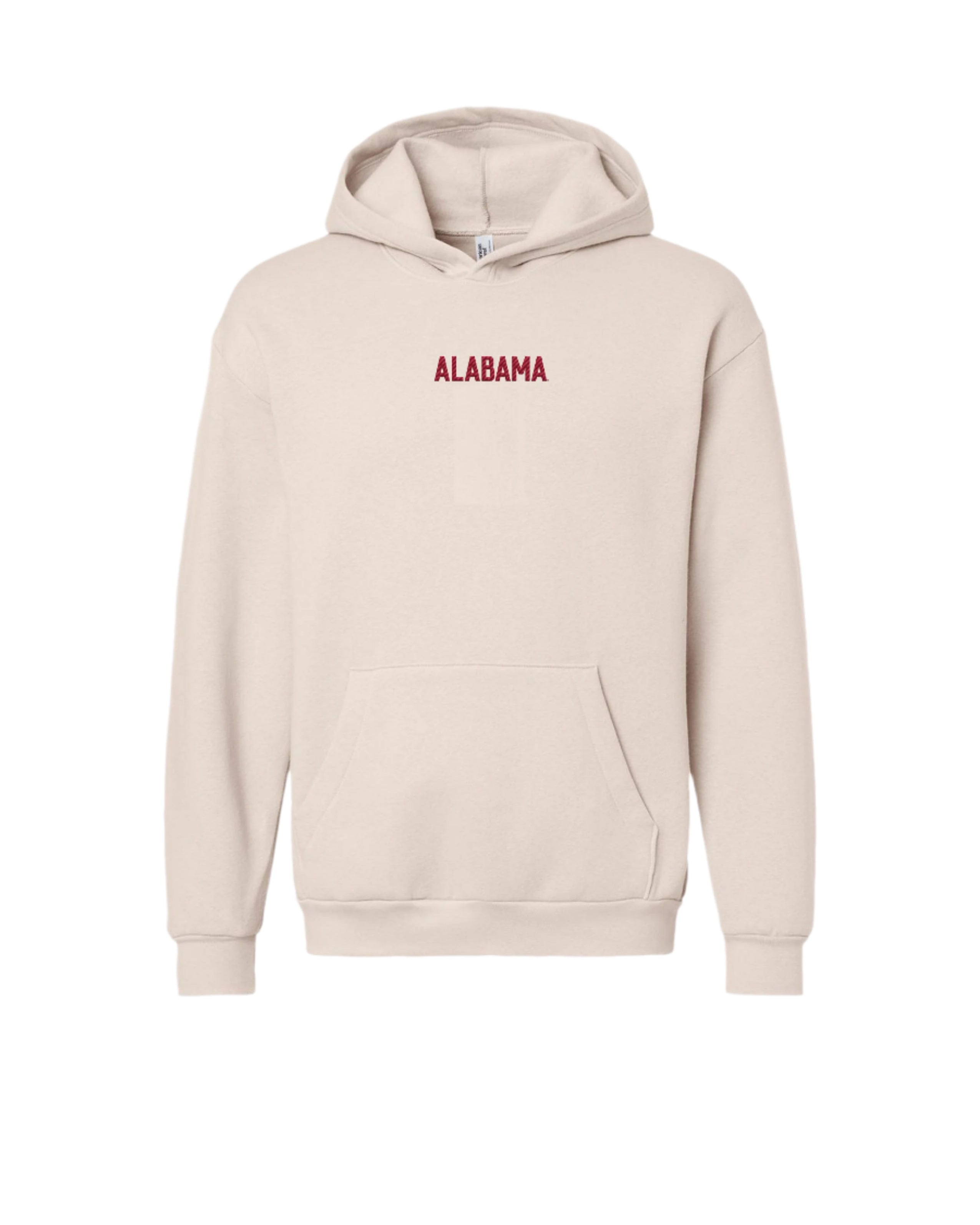 University of Alabama Cream American Apparel Hoodie with red embroidered "ALABAMA"