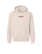 University of Alabama Cream American Apparel Hoodie with red embroidered "ALABAMA"