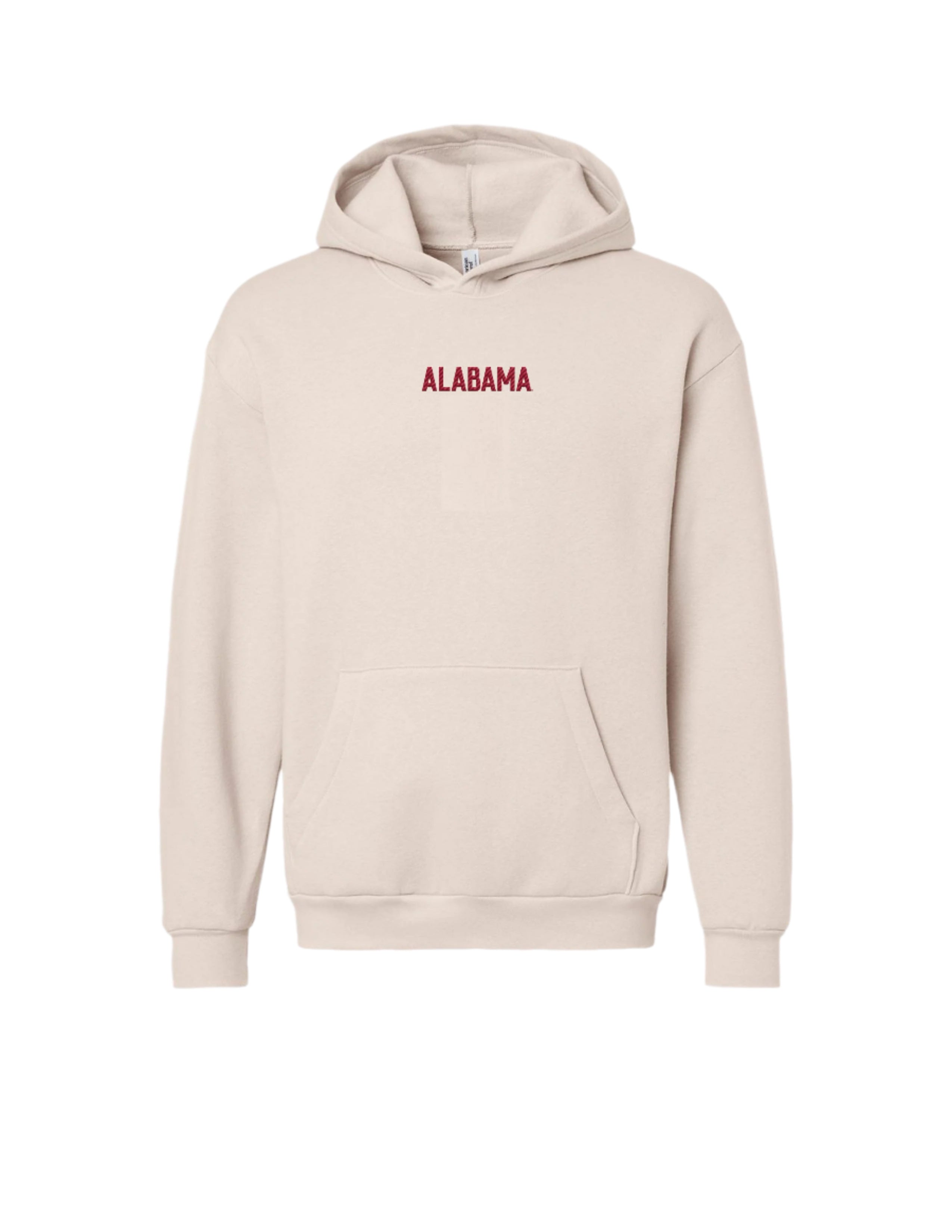 University of Alabama Cream American Apparel Hoodie with red embroidered "ALABAMA"