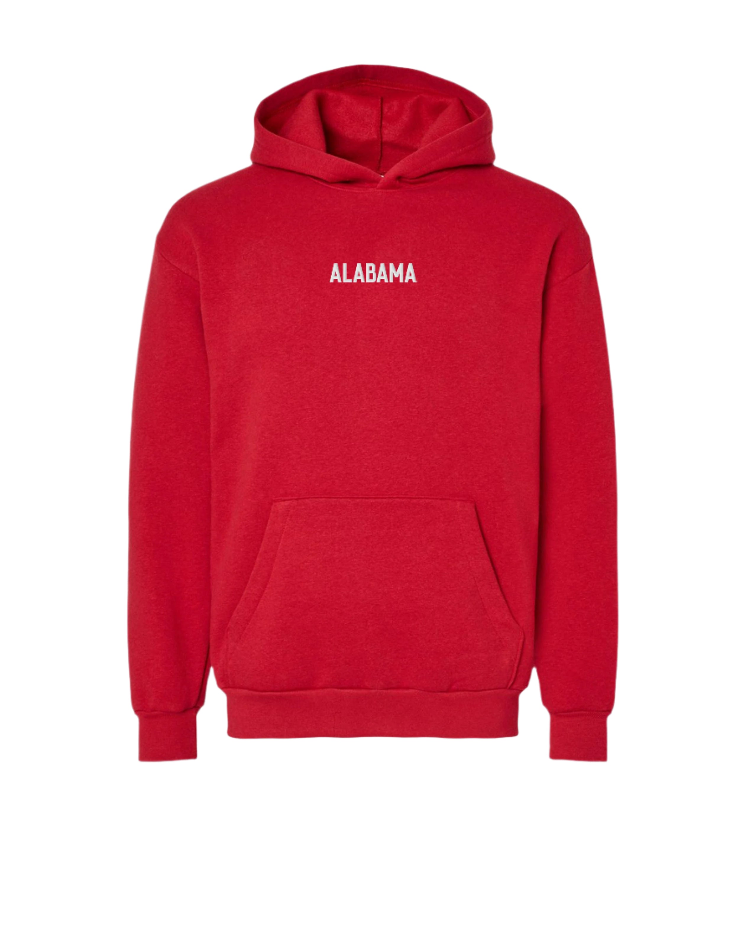 University of Alabama Red American Apparel Hoodie with white embroidered "ALABAMA"