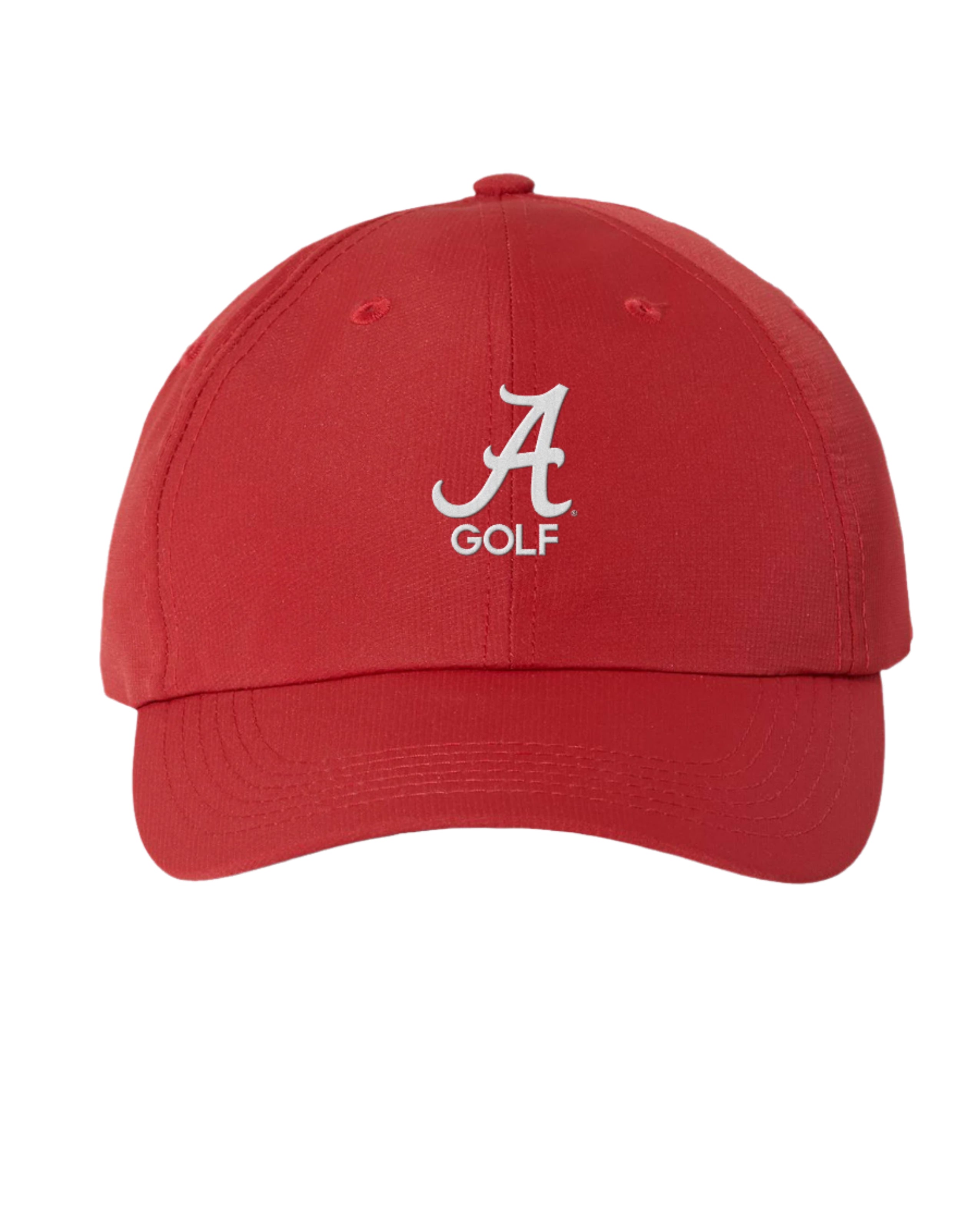 University of Alabama Alabama Golf Hat Crimson Imperial Original Hat with White embroidered Script A and "GOLF" text