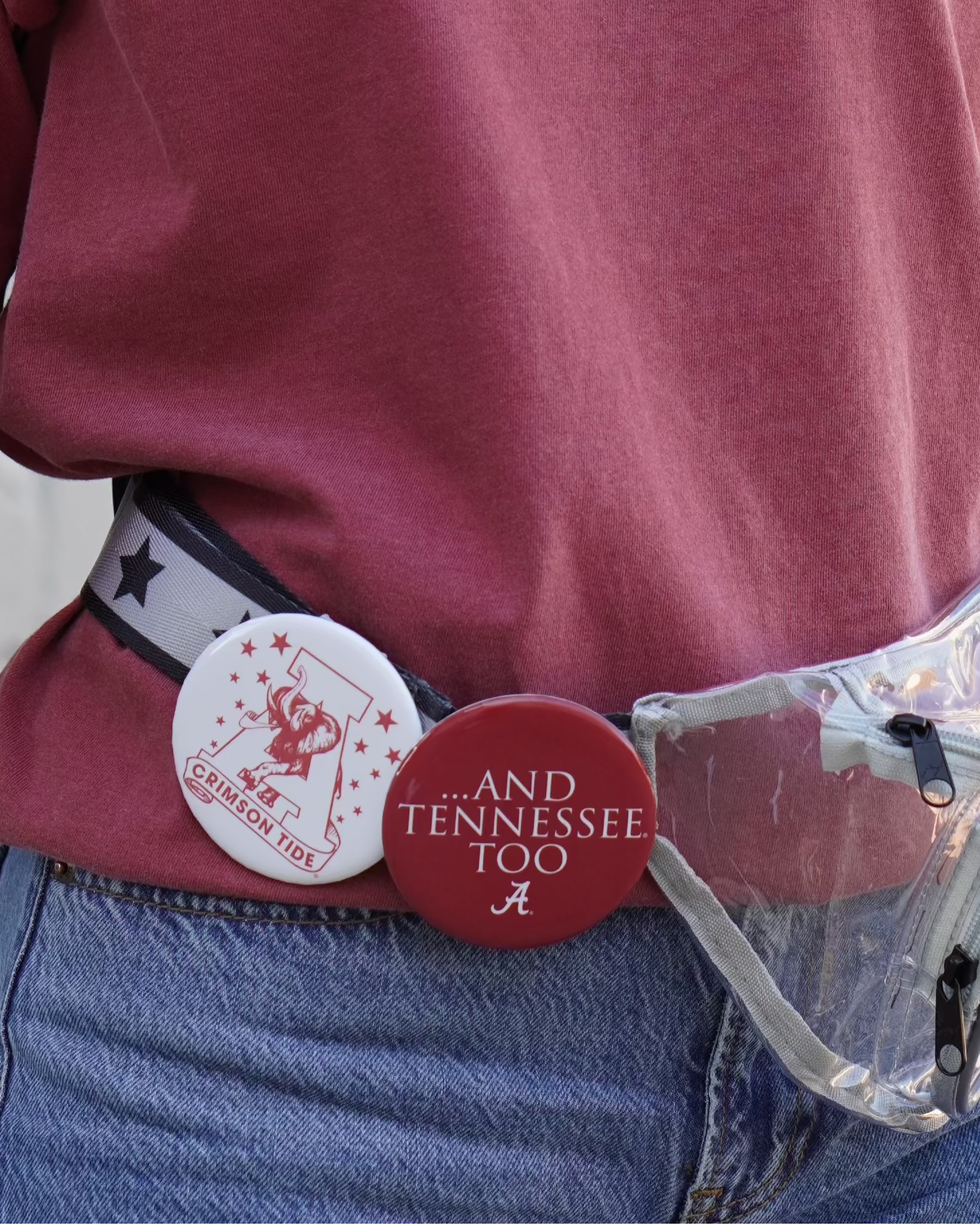 University of Alabama Red T-Shirt with White text “…And Tennessee Too”