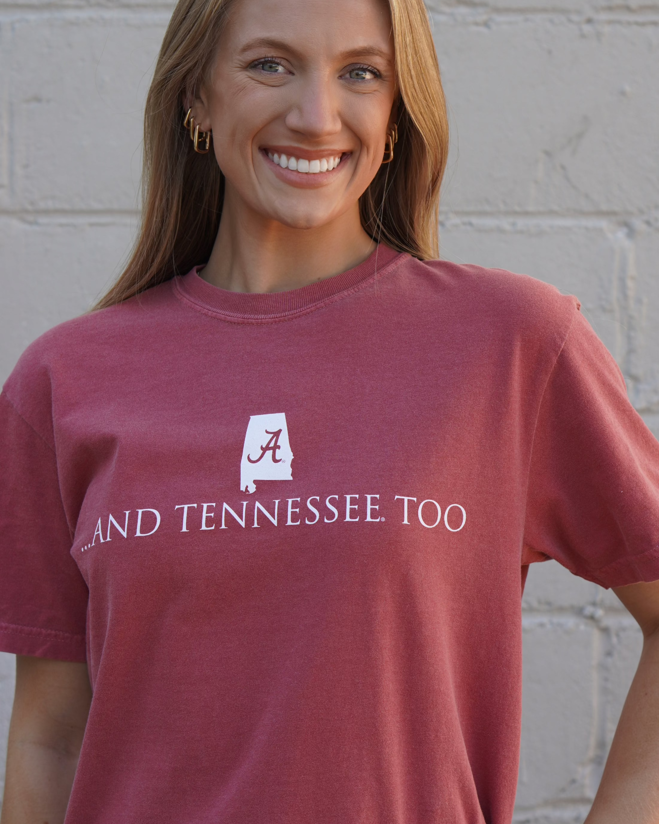 University of Alabama Red T-Shirt with White text “…And Tennessee Too”