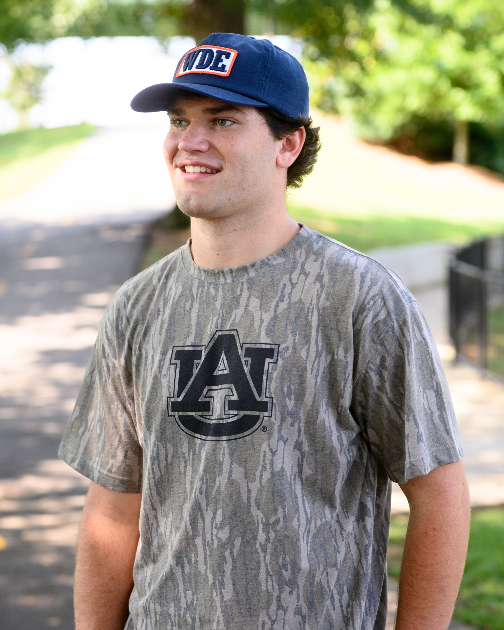Auburn University Camouflage T-Shirt with a Black AU Logo print