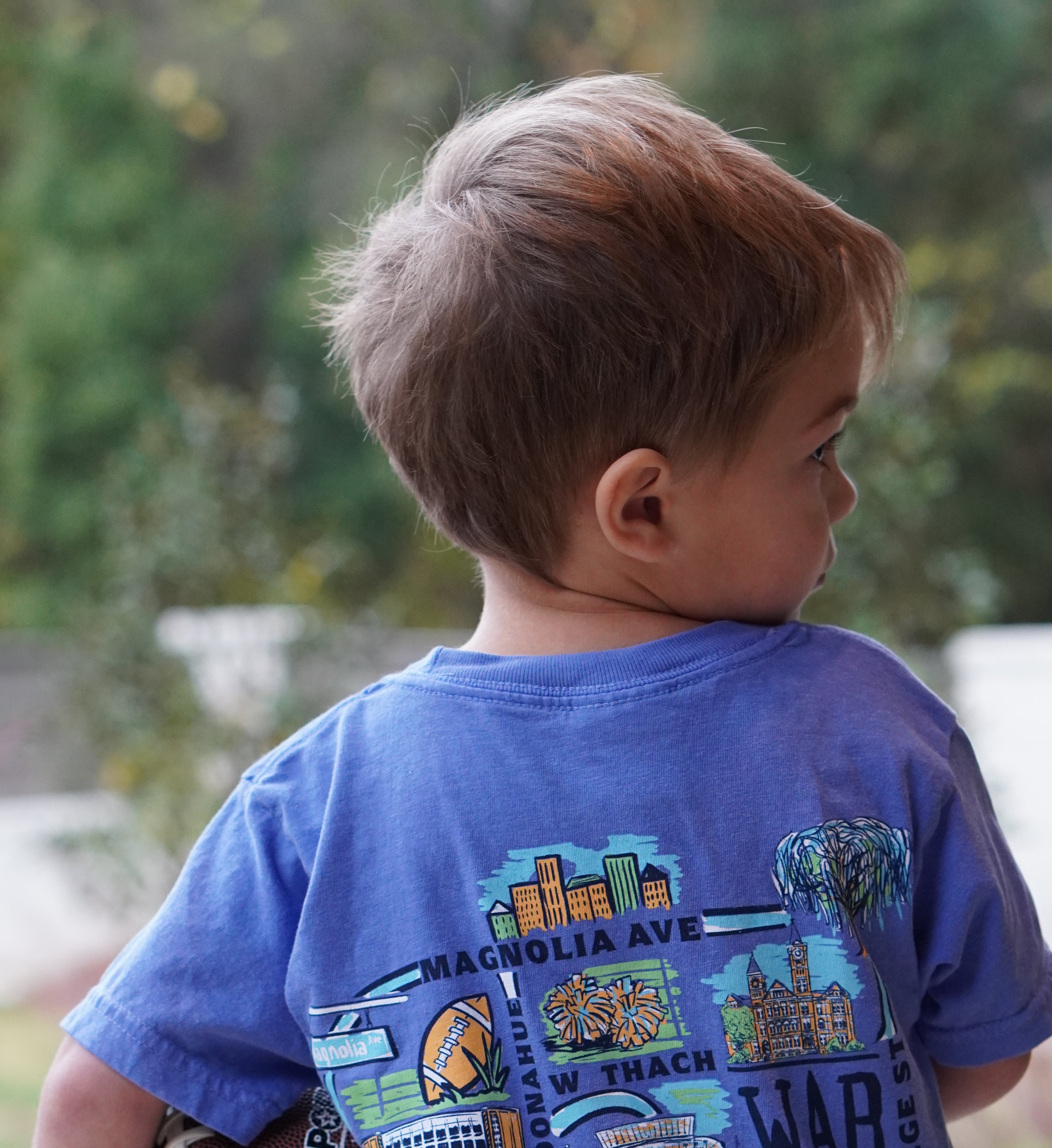 Auburn University Auburn Map Blue Comfort Colors Youth T-Shirt with a graphic map of Auburn University's landmarks (Back)