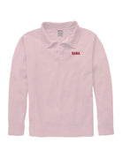 University of Alabama Pink Polo Sweatshirt with Red "Bama" embroidery
