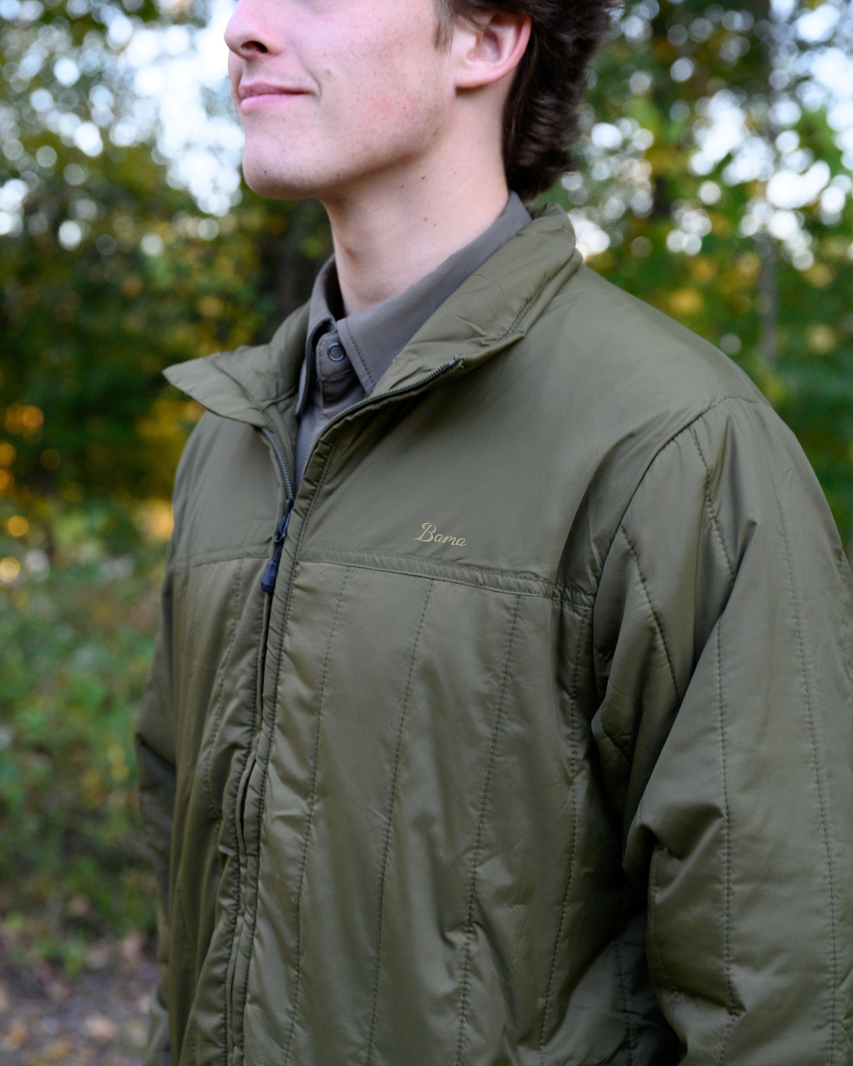 University of Alabama Dark Green Men's Jacket with Green script "Bama" Embroidery