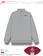 University of Alabama Grey Striped Men’s ¼ Zip Pullover with Denney Chimes in a football embroidered on the chest