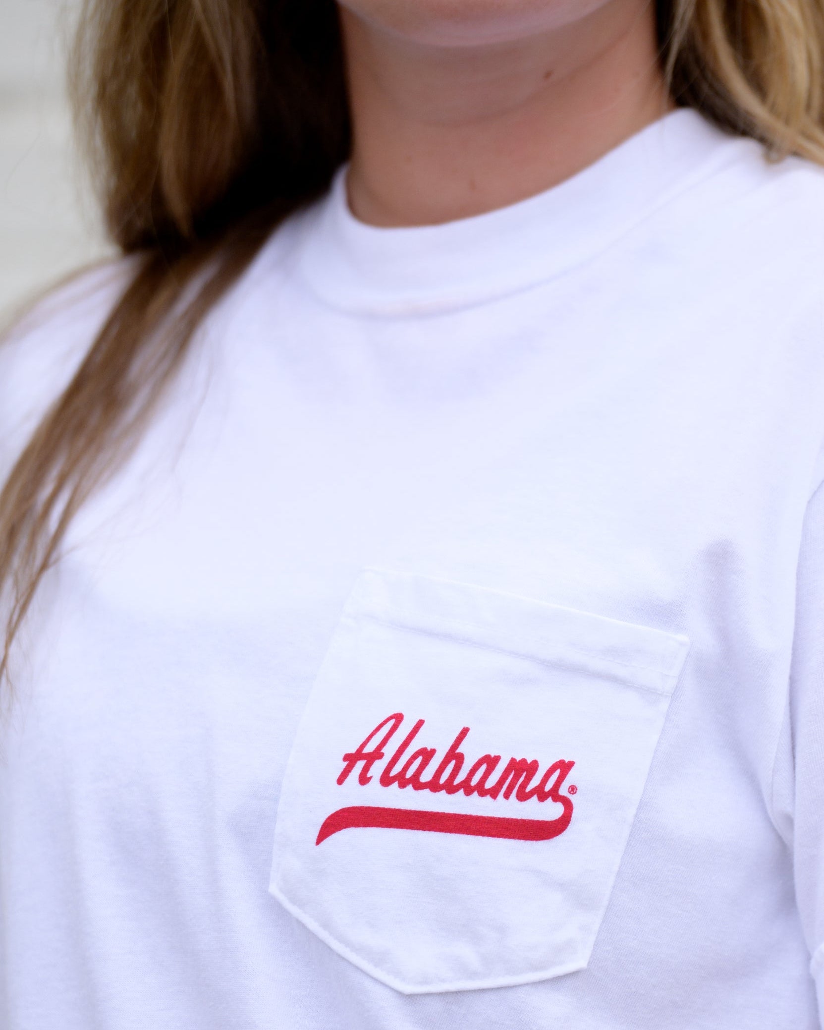 Front Pocket with Red Alabama Script Detail