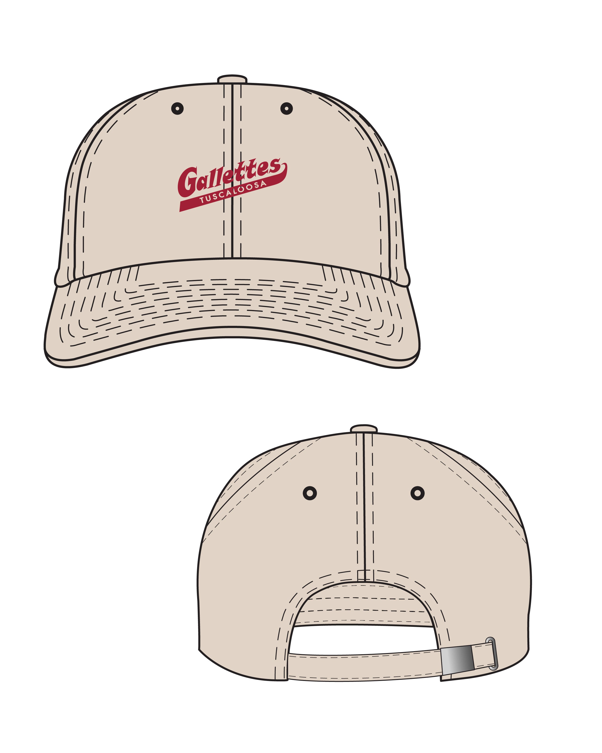 Gallettes Light Tan Dad Hat with the Gallettes logo embroidery