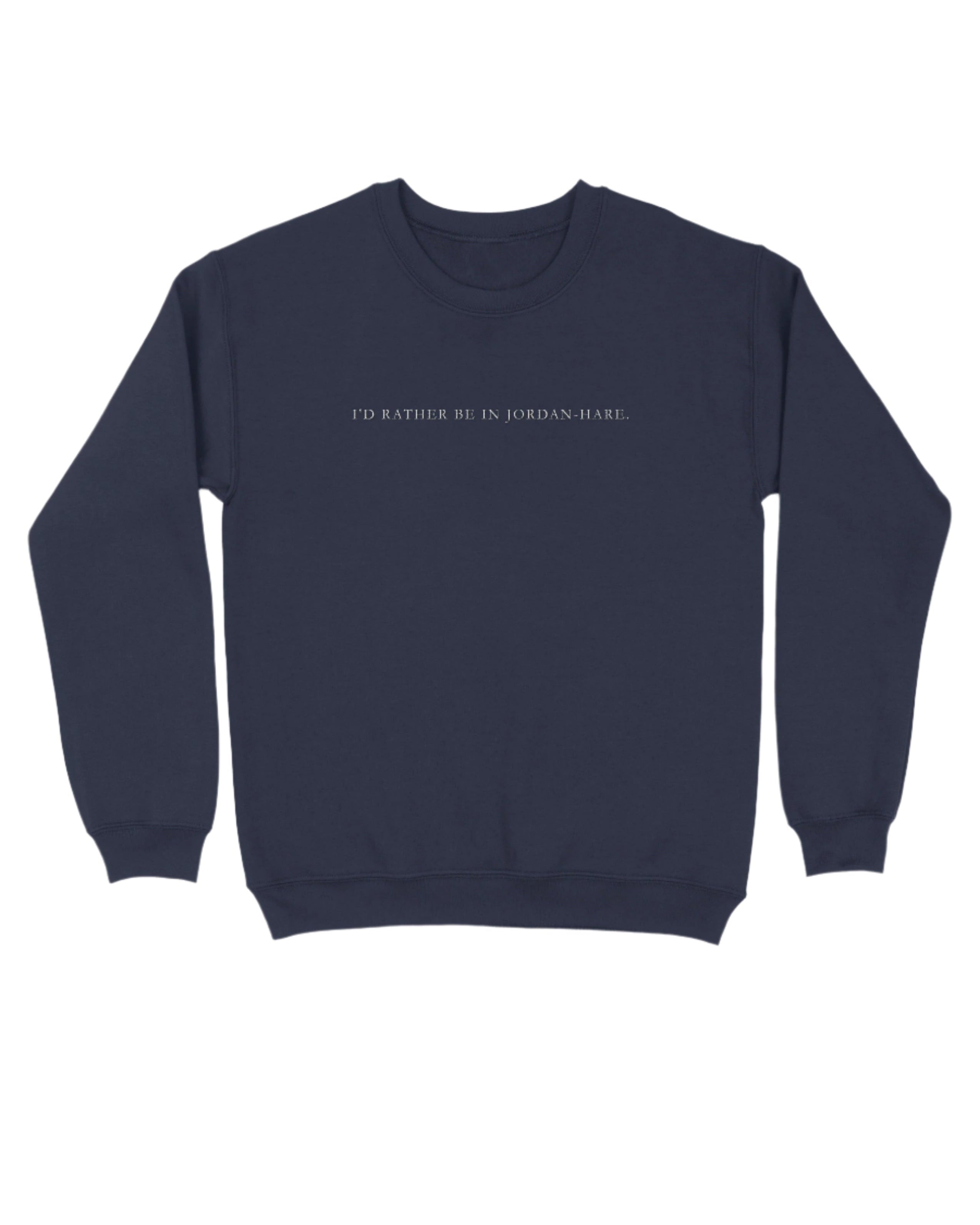 Auburn University Navy Sweatshirt with White "I'd Rather Be In Jordan-Hare" embroidery