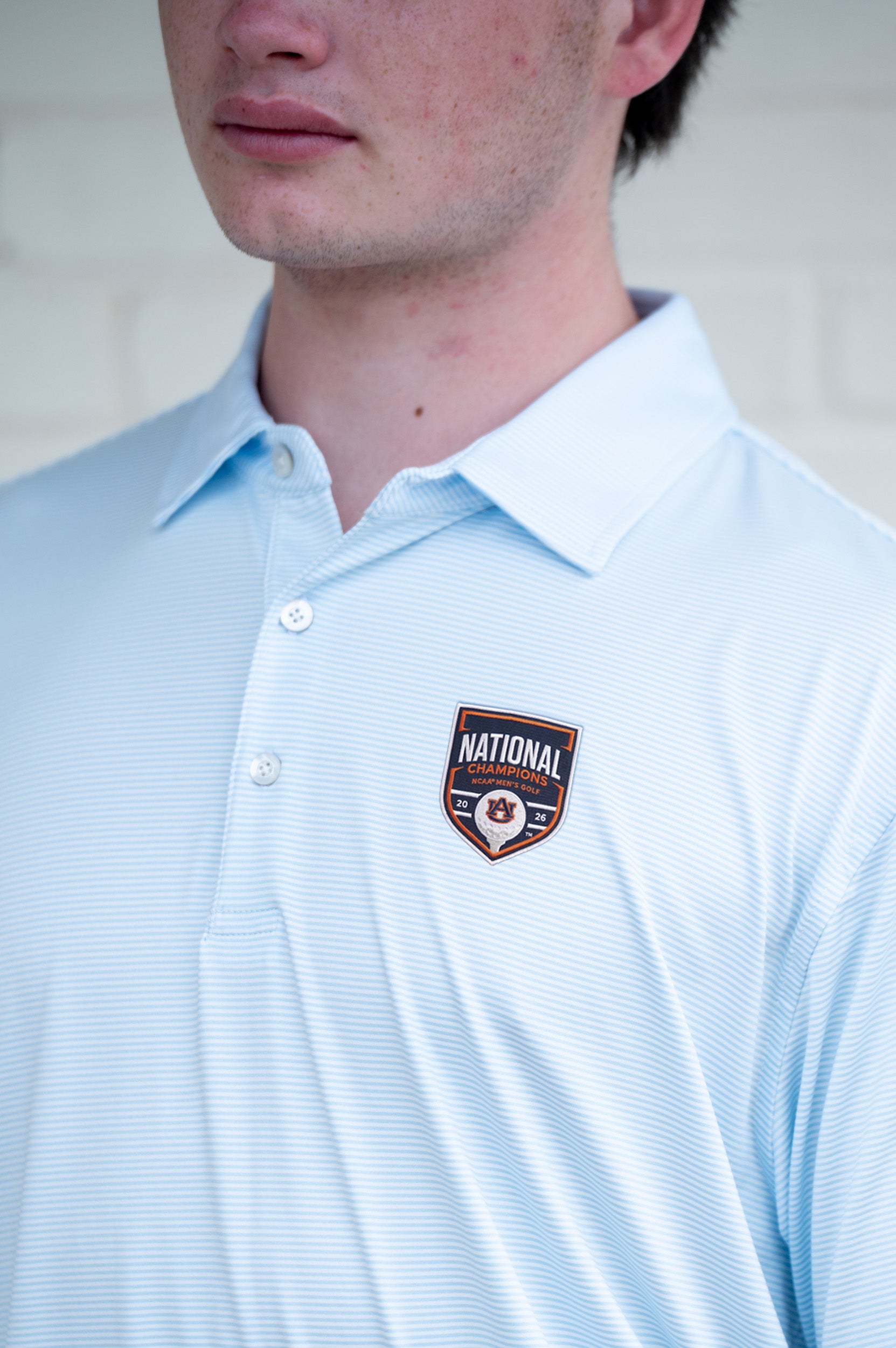 Auburn Golf 2026 Champions Polo XL / Light Blue Stripe / Performance Polo