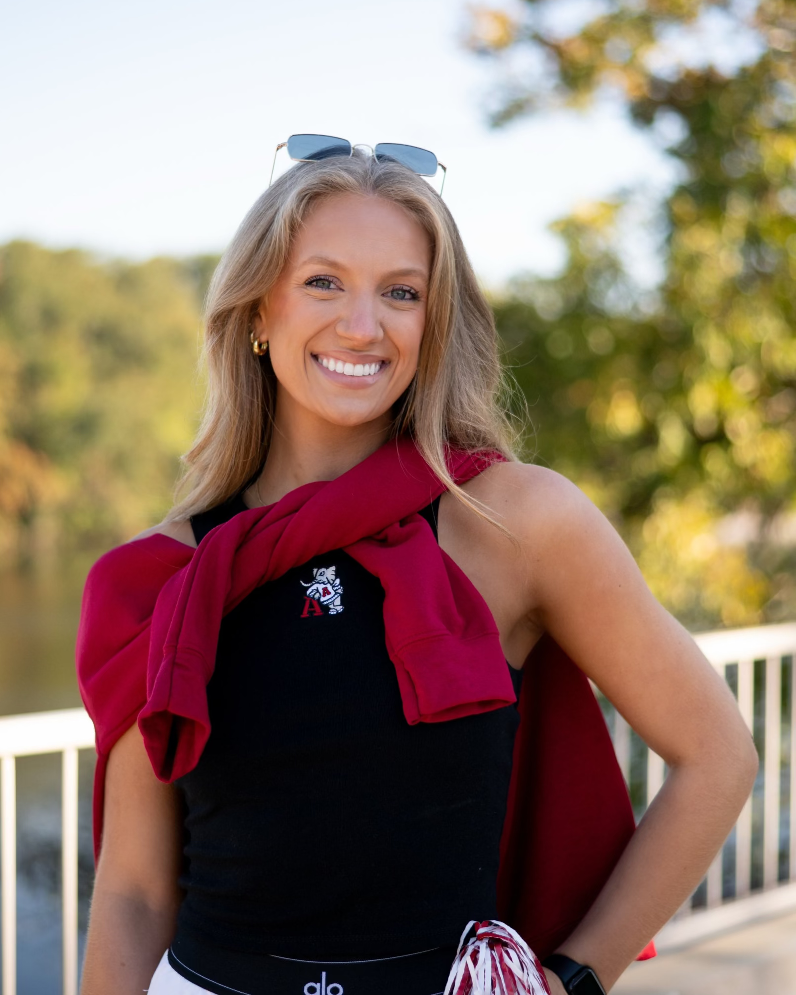 University of Alabama Black Ladies Tank Top with Leaning Al Logo embroidery