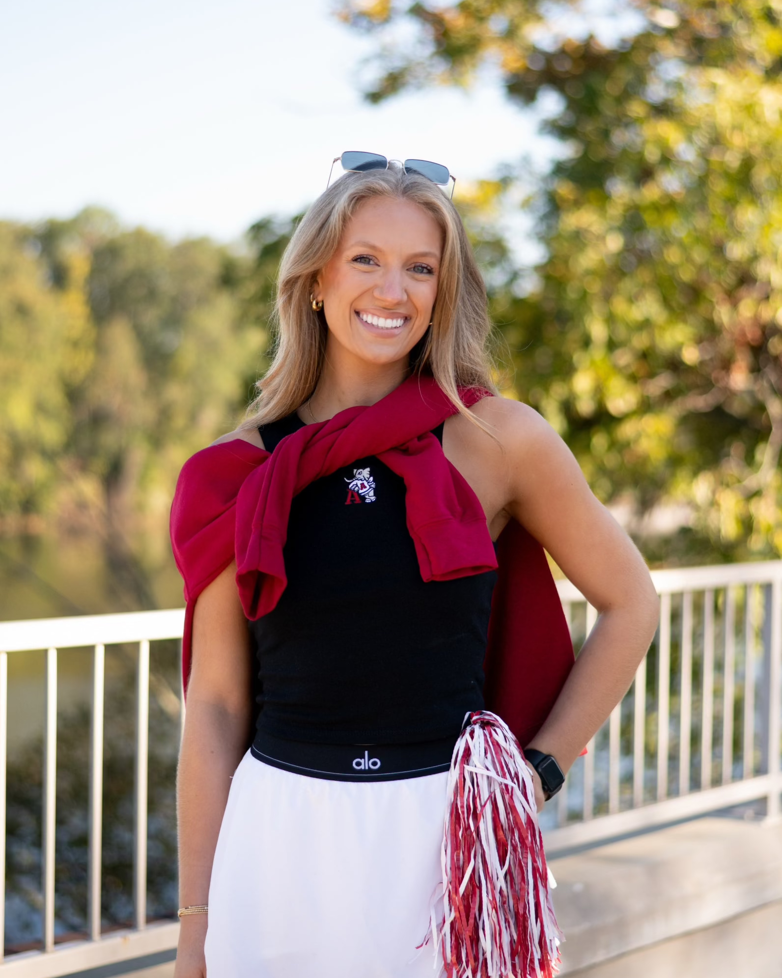 University of Alabama Black Ladies Tank Top with Leaning Al Logo embroidery