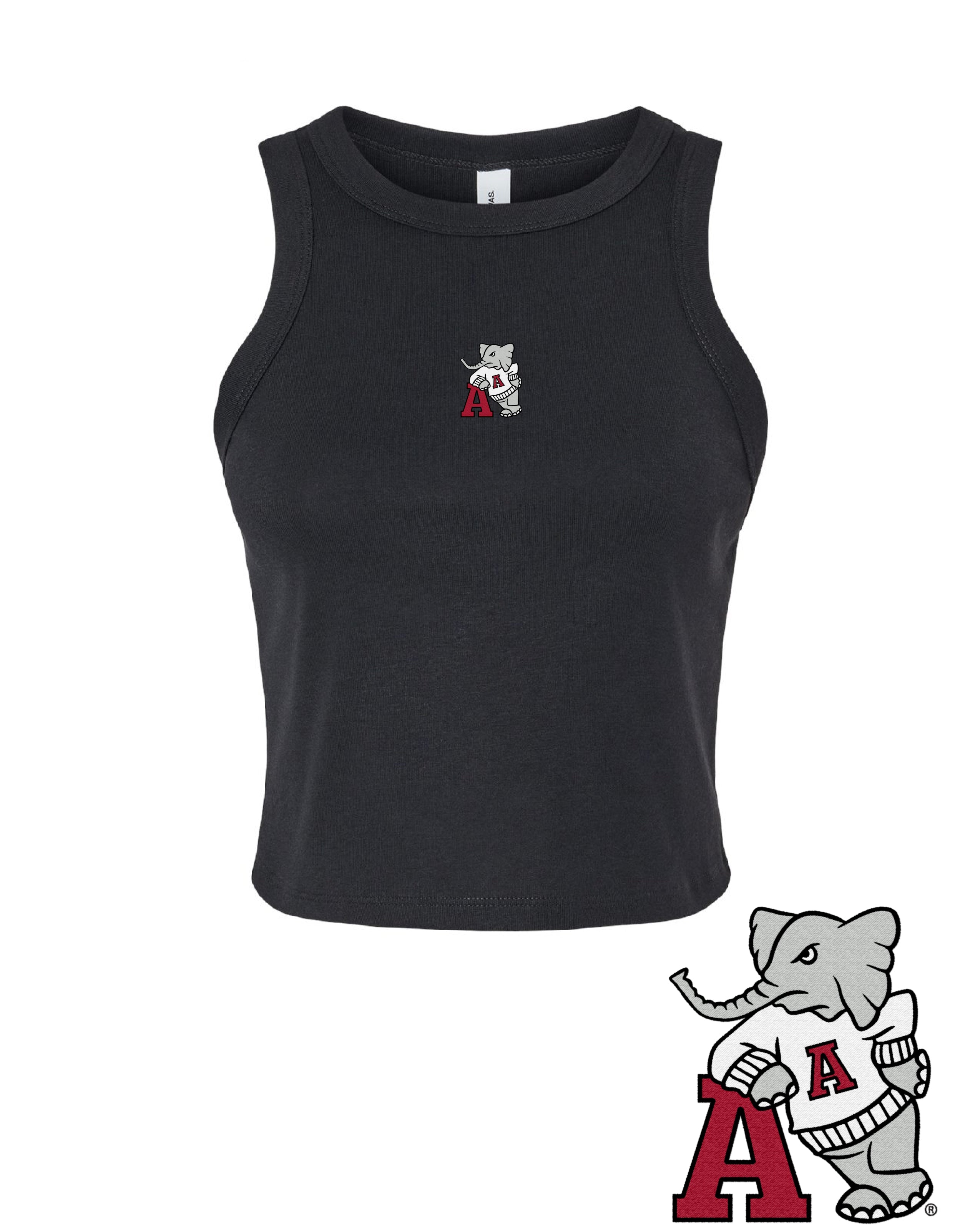 University of Alabama Black Ladies Tank Top with Leaning Al Logo embroidery