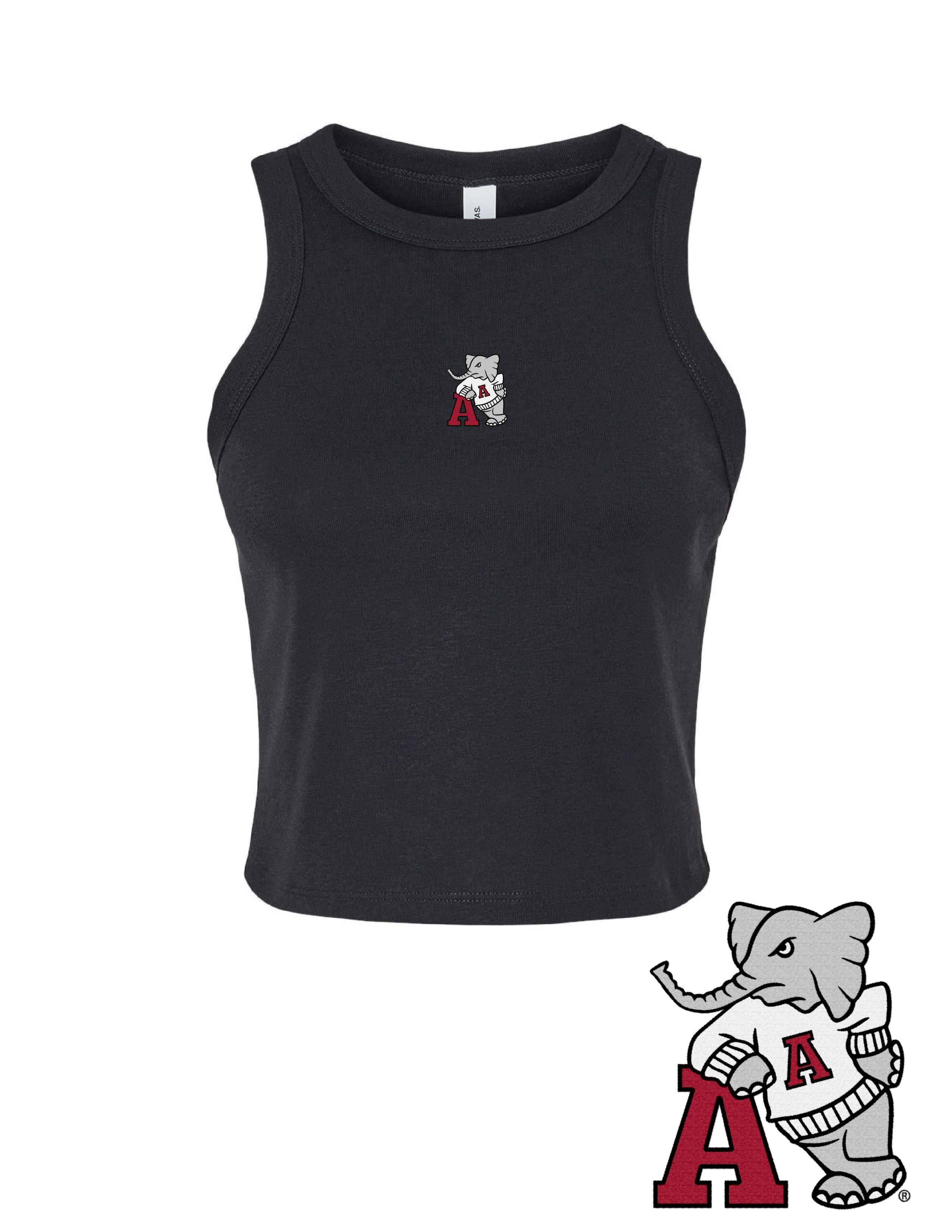 University of Alabama Black Ladies Tank Top with Leaning Al Logo embroidery