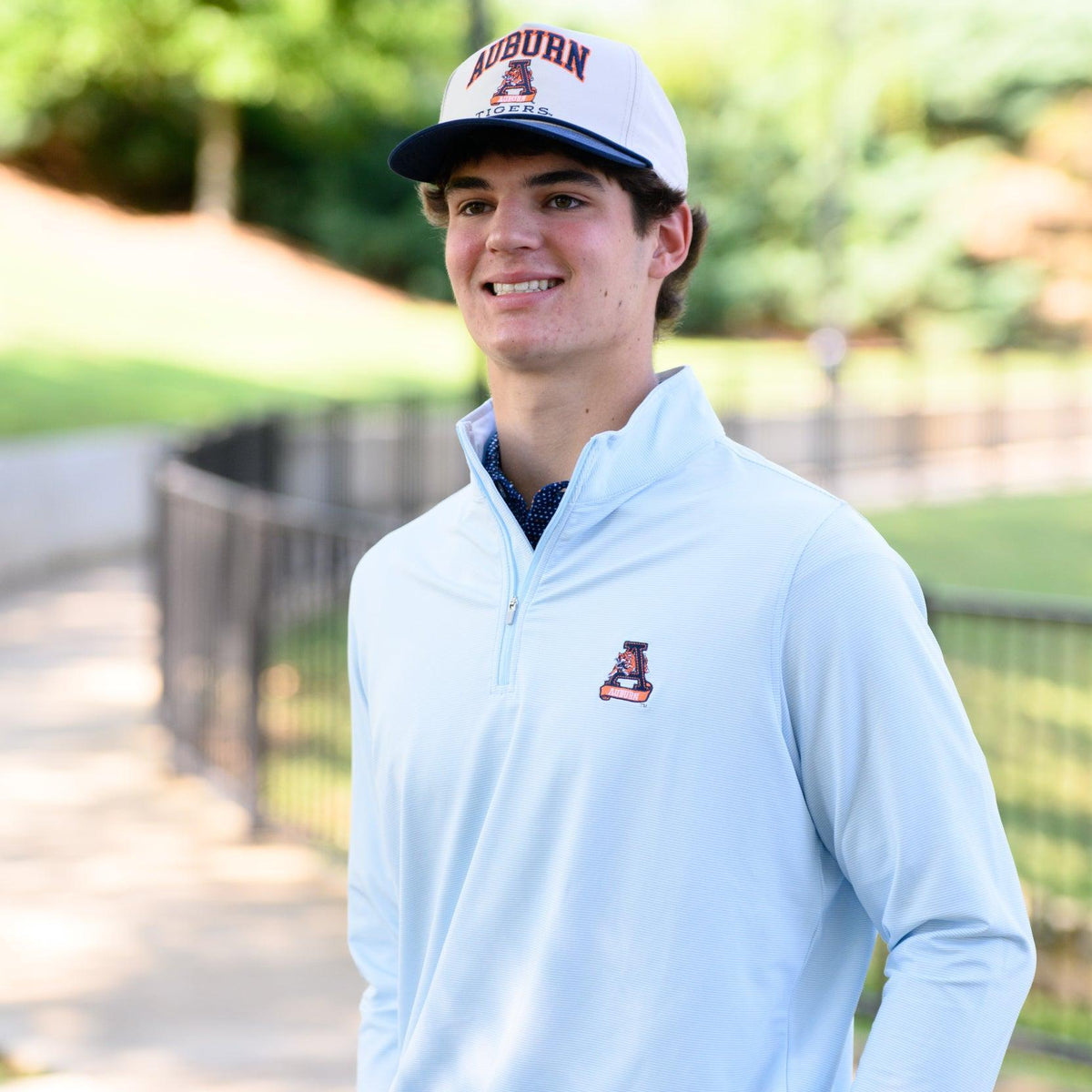 Blue 84 Men's Auburn Tigers Quarter Zip Sweatshirt - Team Color, X-Large, Officially Licensed