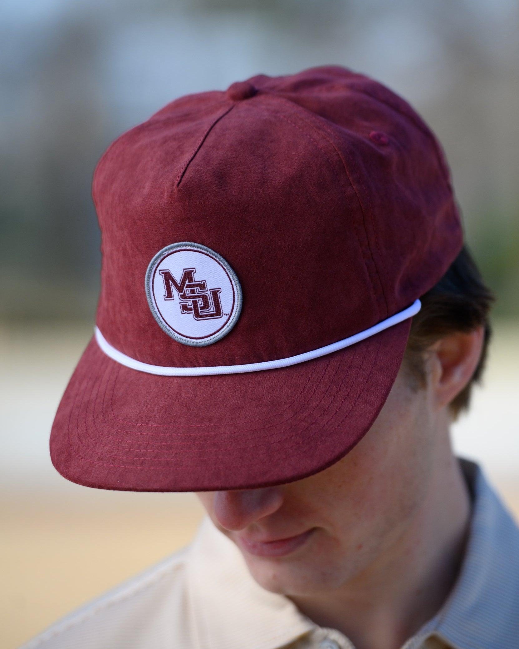 Mississippi State Maroon Hat with an old school MSU Logo patch