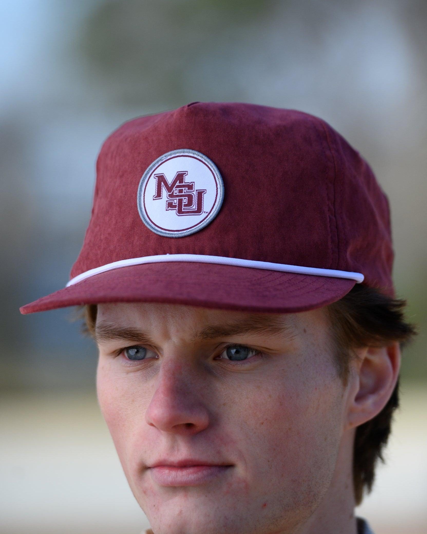 Mississippi State Maroon Hat with an old school MSU Logo patch