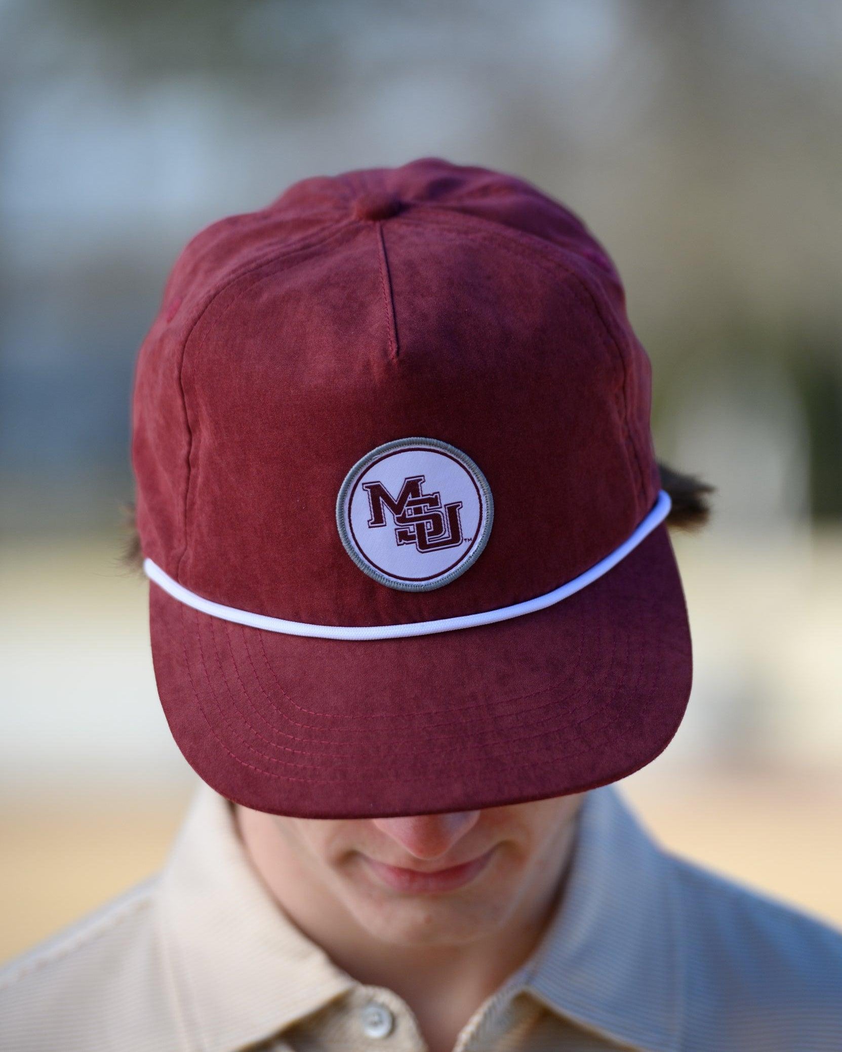 Mississippi State Maroon Hat with an old school MSU Logo patch
