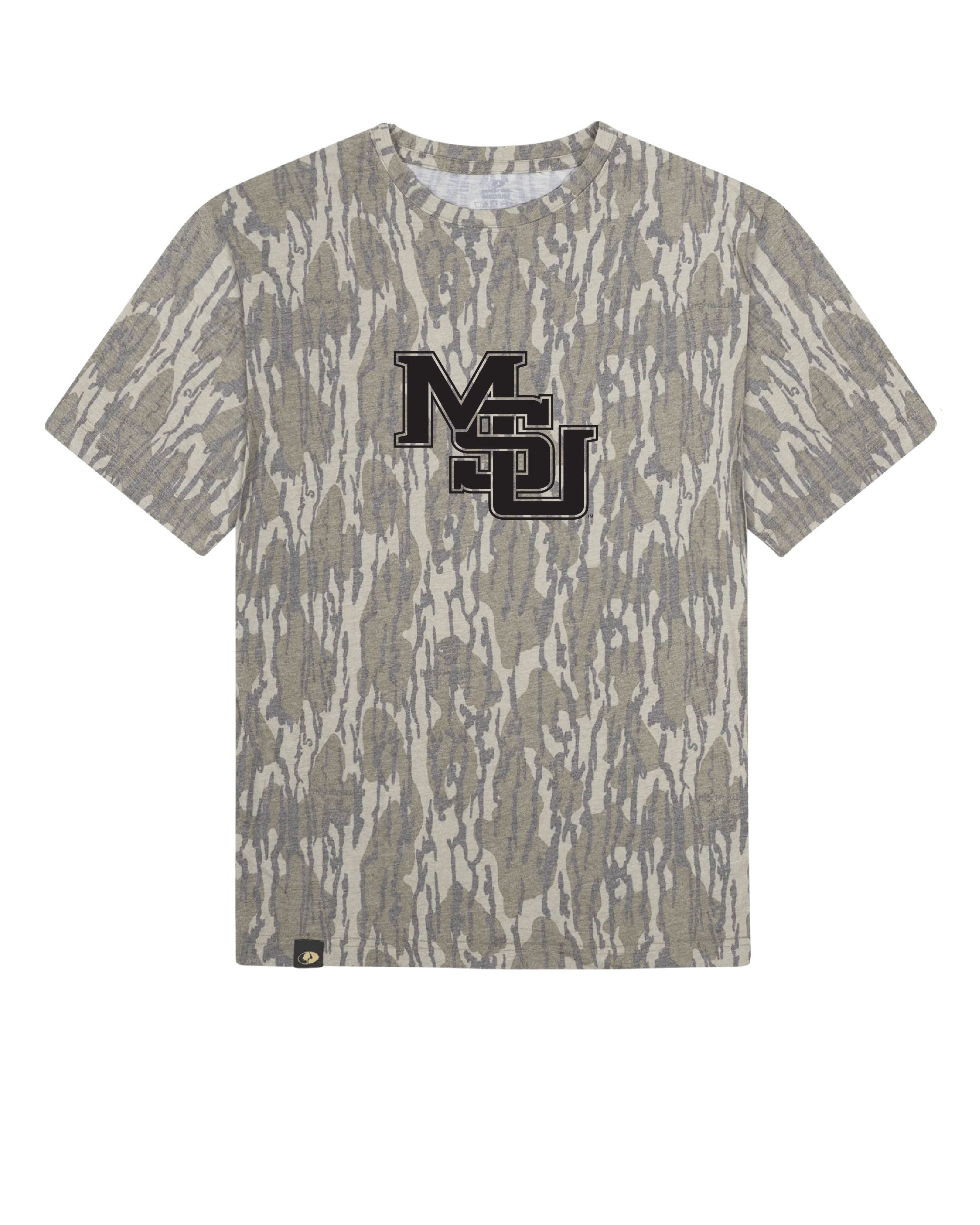 Mississippi State Camouflage T-Shirt with a Black MSU Logo print