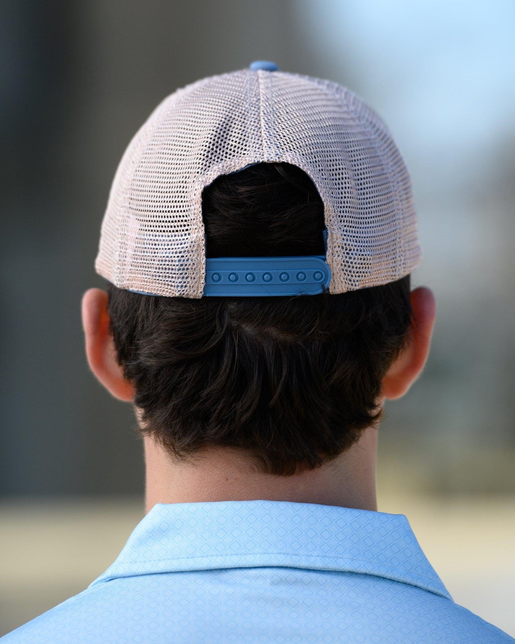 Ole Miss Dusty Blue Hat with a fishing lure with Red script “Rebels”
snapback trucker