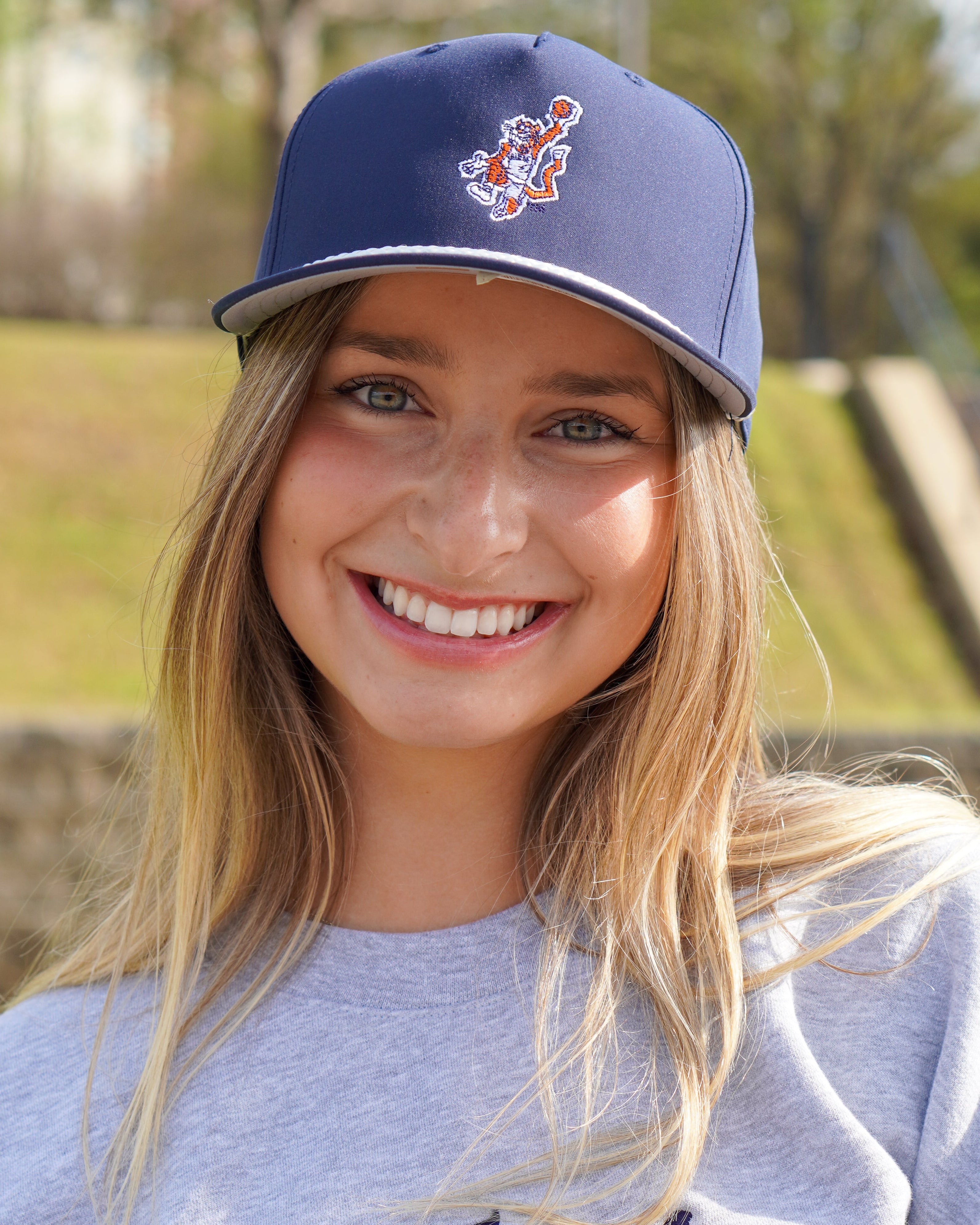 Auburn University Navy Rope Hat with a White rope the Original Aubie basketball embroidery