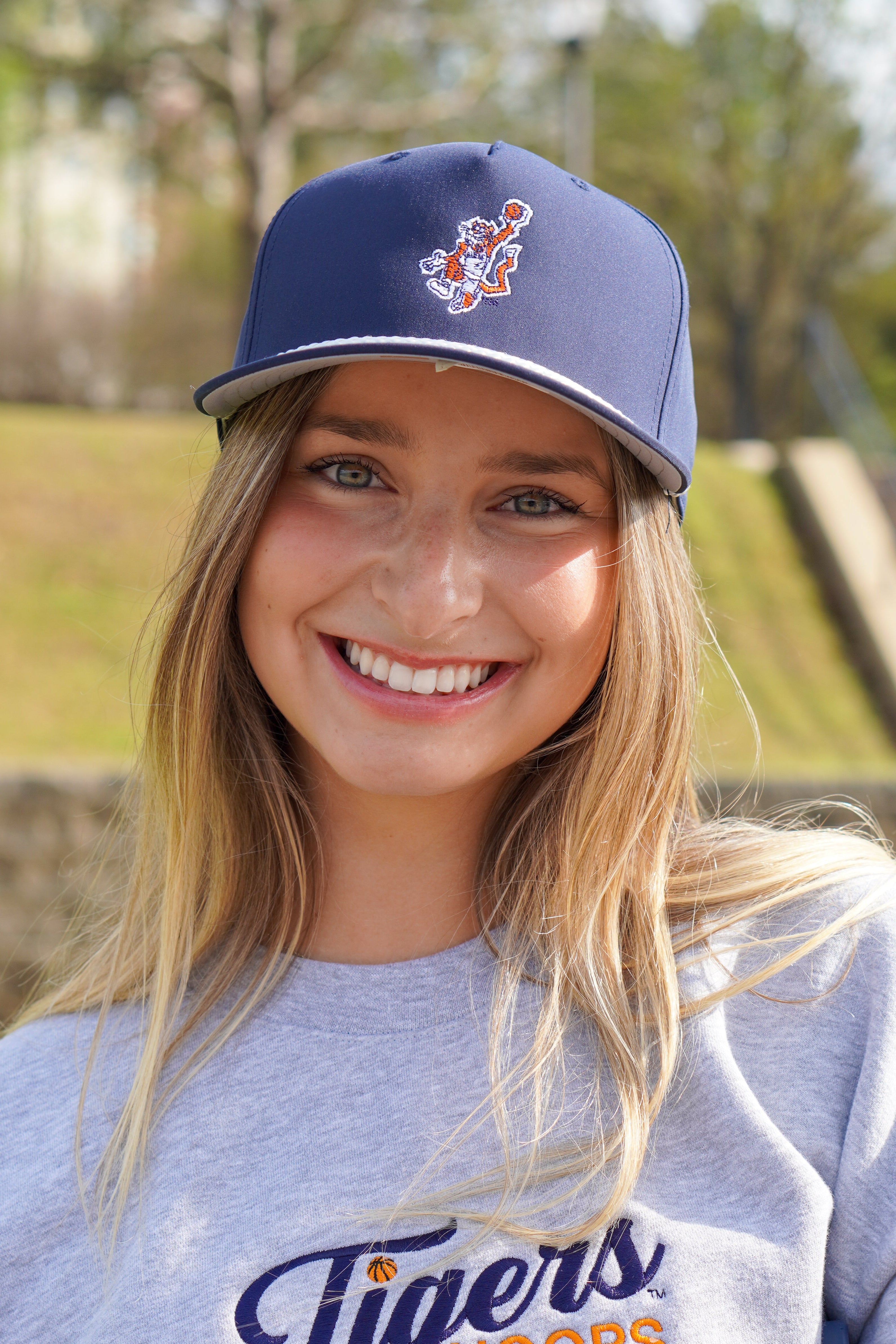 Auburn University Navy Rope Hat with a White rope the Original Aubie basketball embroidery
