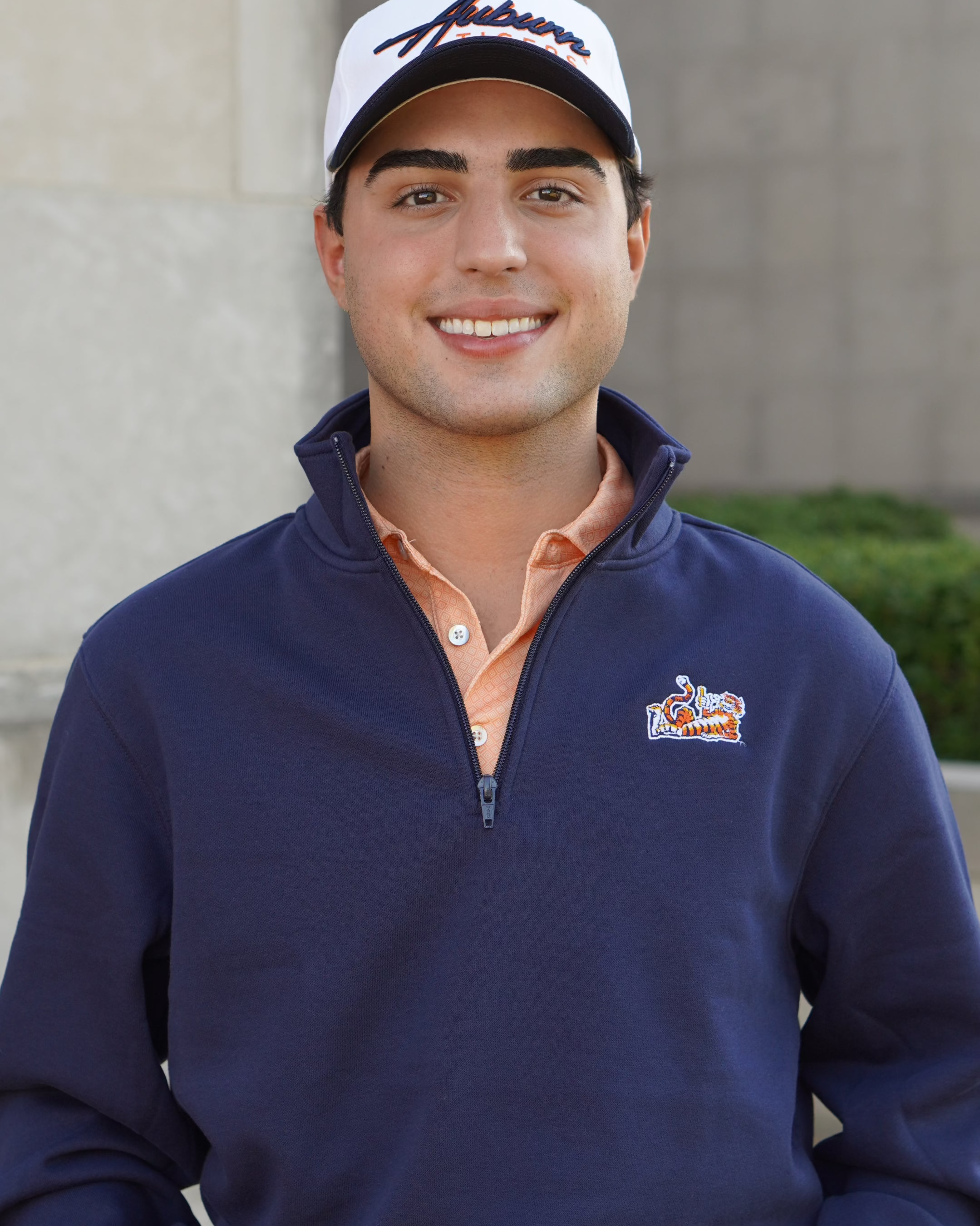 Auburn University Navy ¼ Zip Sweatshirt with Original Aubie Logo Embroidery