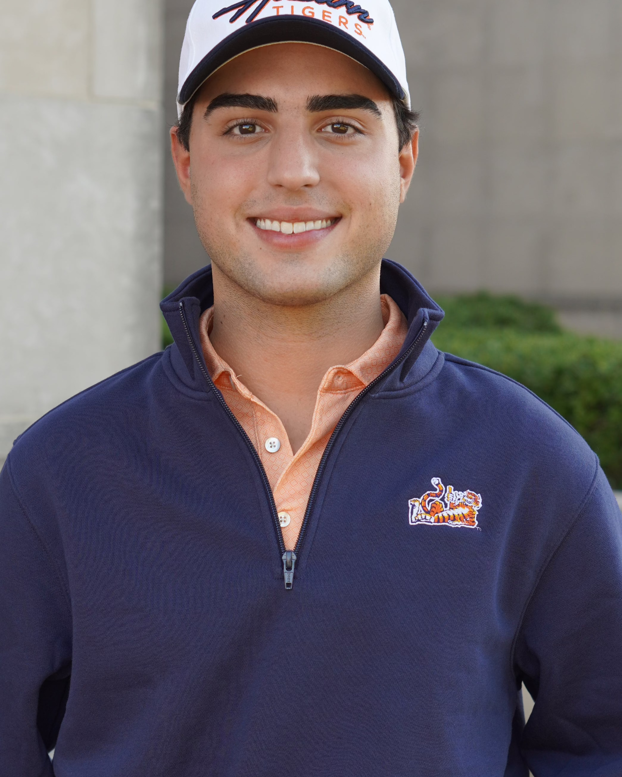 Auburn University Navy ¼ Zip Sweatshirt with Original Aubie Logo Embroidery