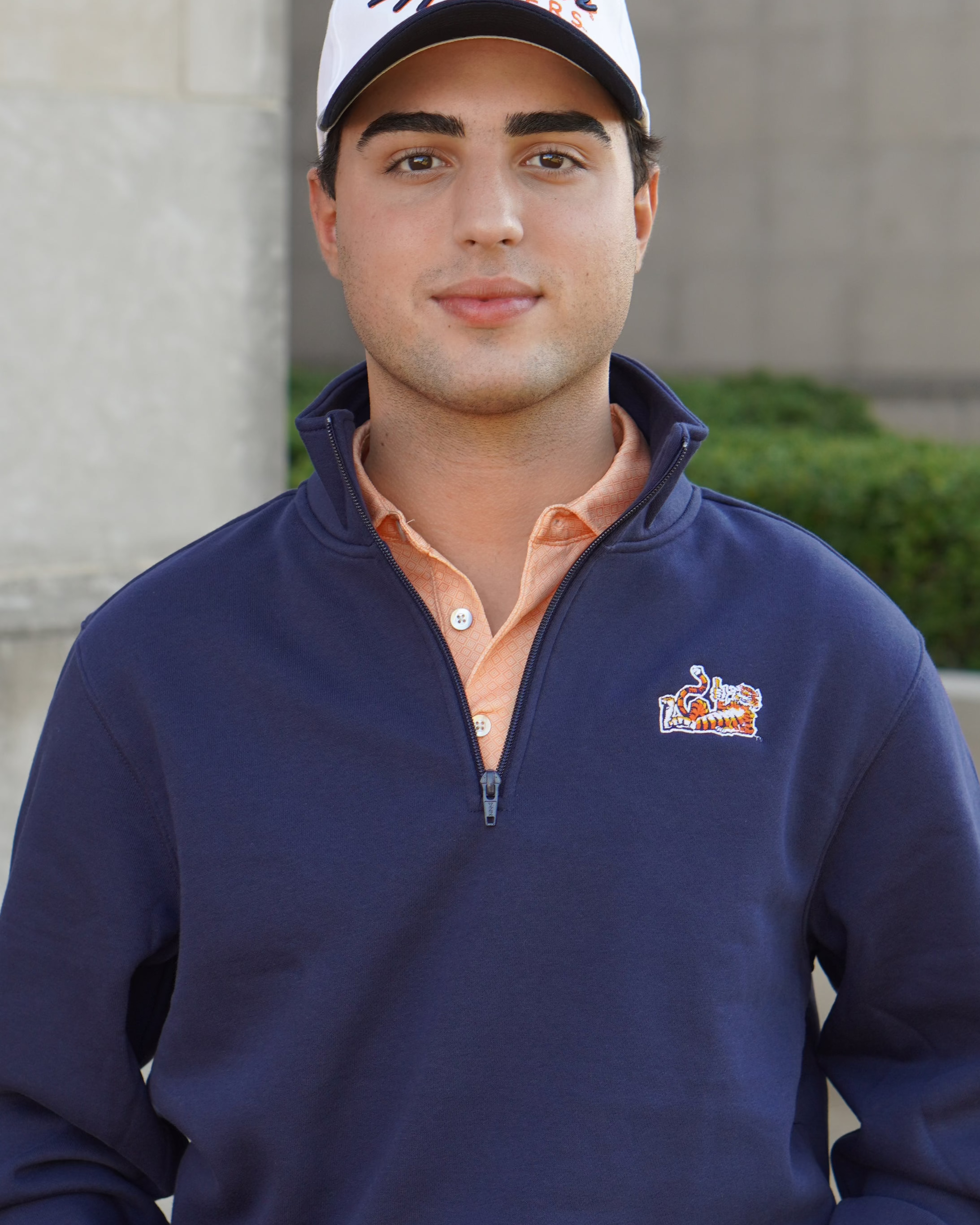 Auburn University Navy ¼ Zip Sweatshirt with Original Aubie Logo Embroidery