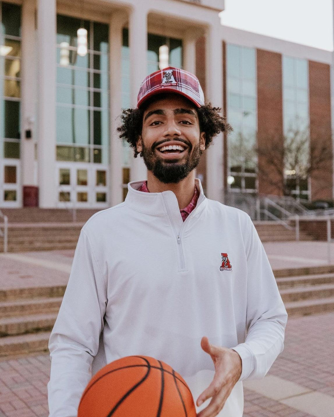 University of Alabama Crimson Plaid Hat with a White Vintage A Logo Patch