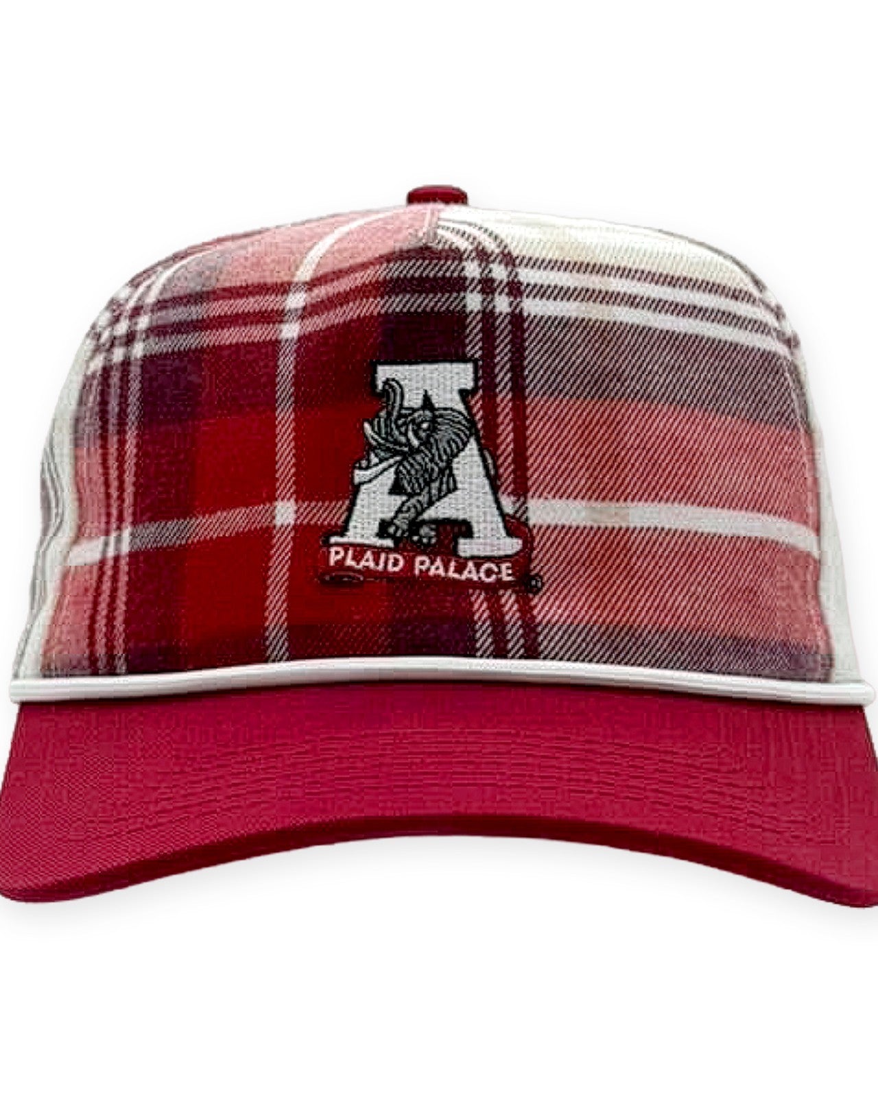 University of Alabama Crimson Plaid Hat with a White Vintage A Logo Patch