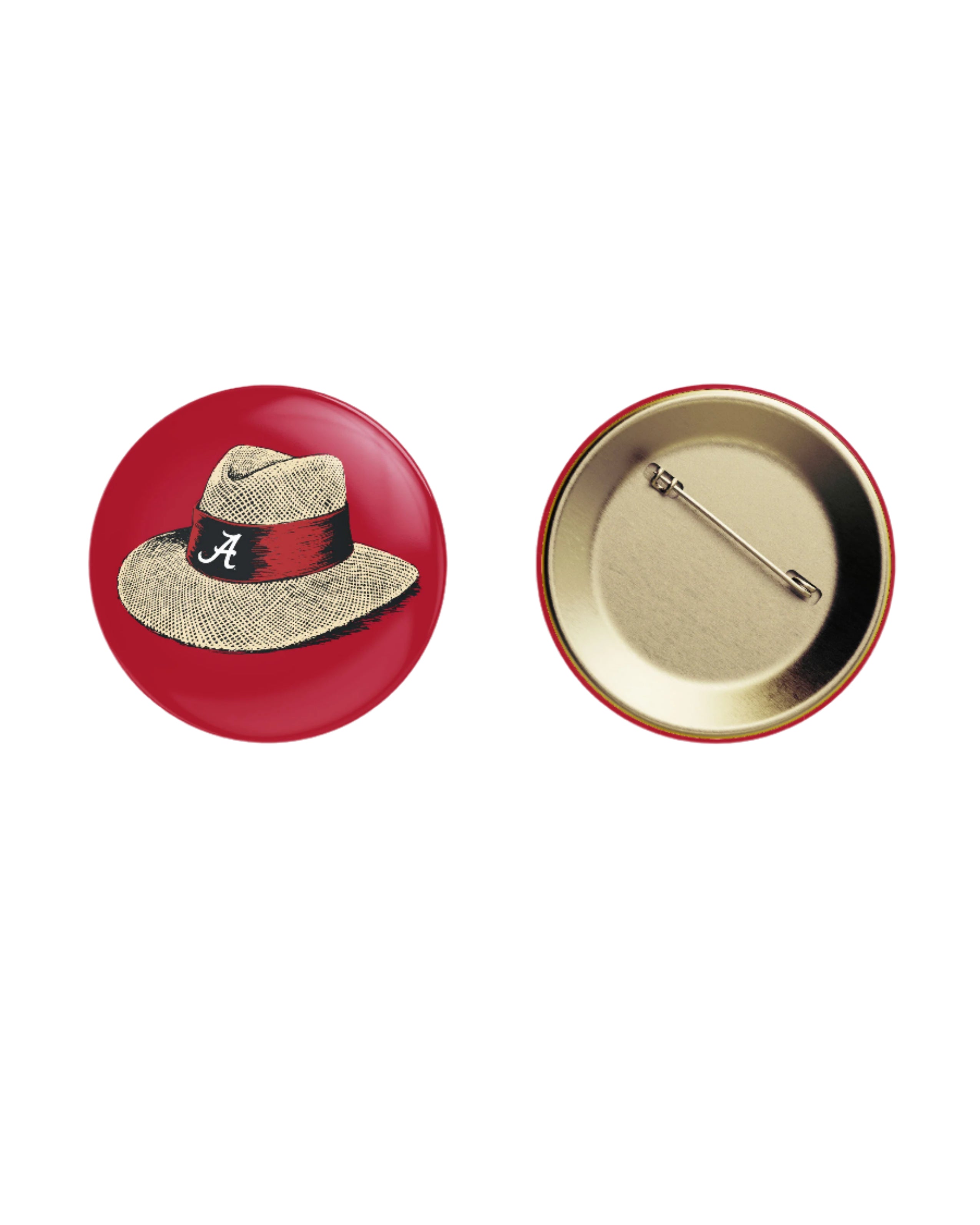 University of Alabama Red Button with Nick Saban's iconic straw hat