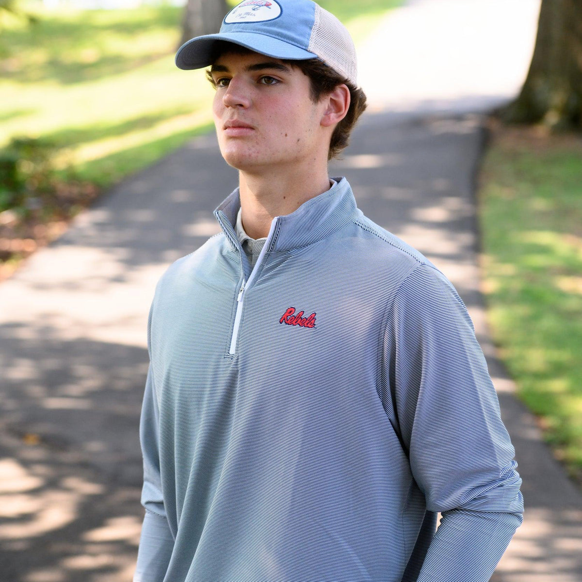 Ole Miss Rebels Pullover | Script Rebels | Stripe 1/4 Zip – JNJ 