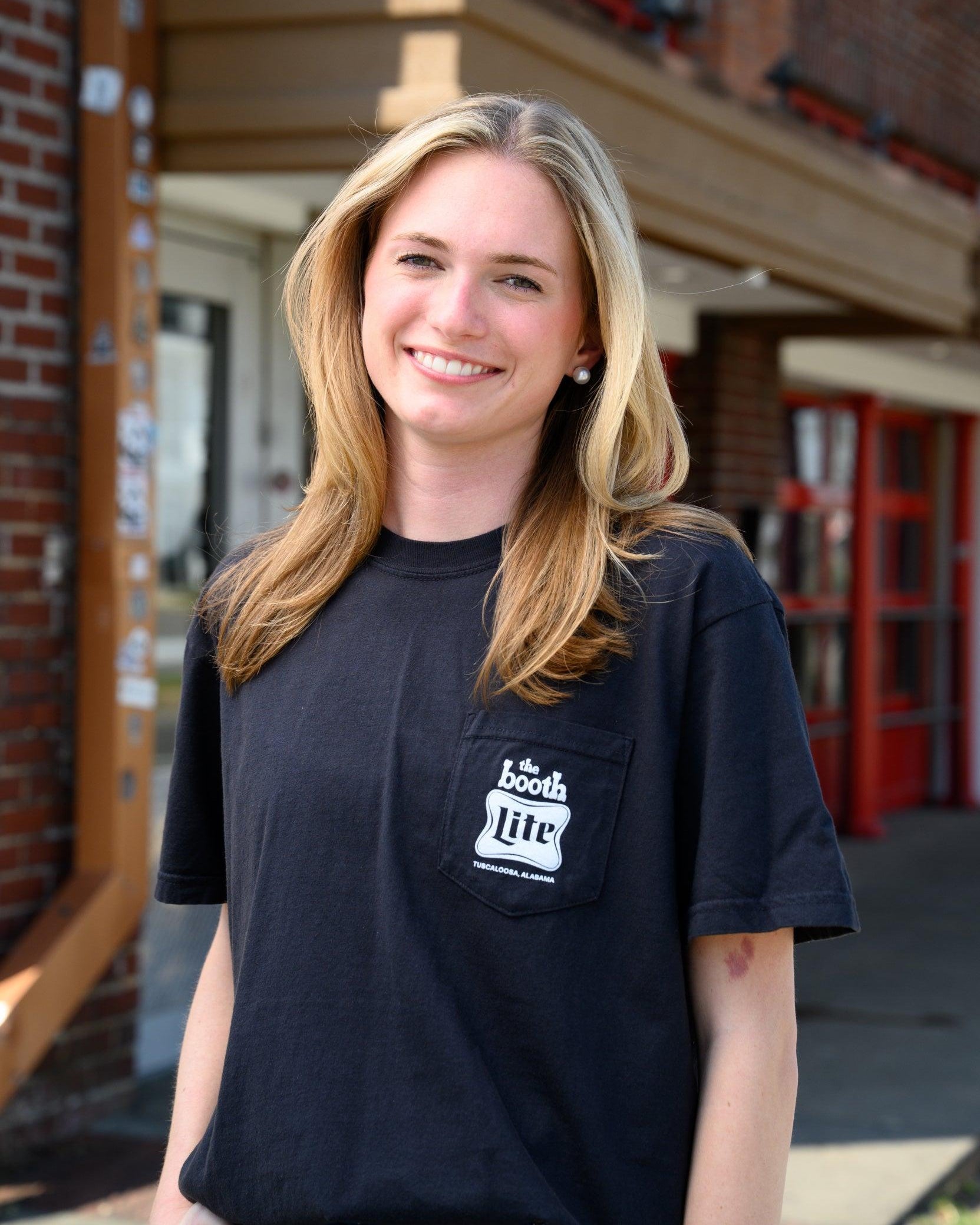 front pocket design featuring The Booth logo above the Miller Lite logo
