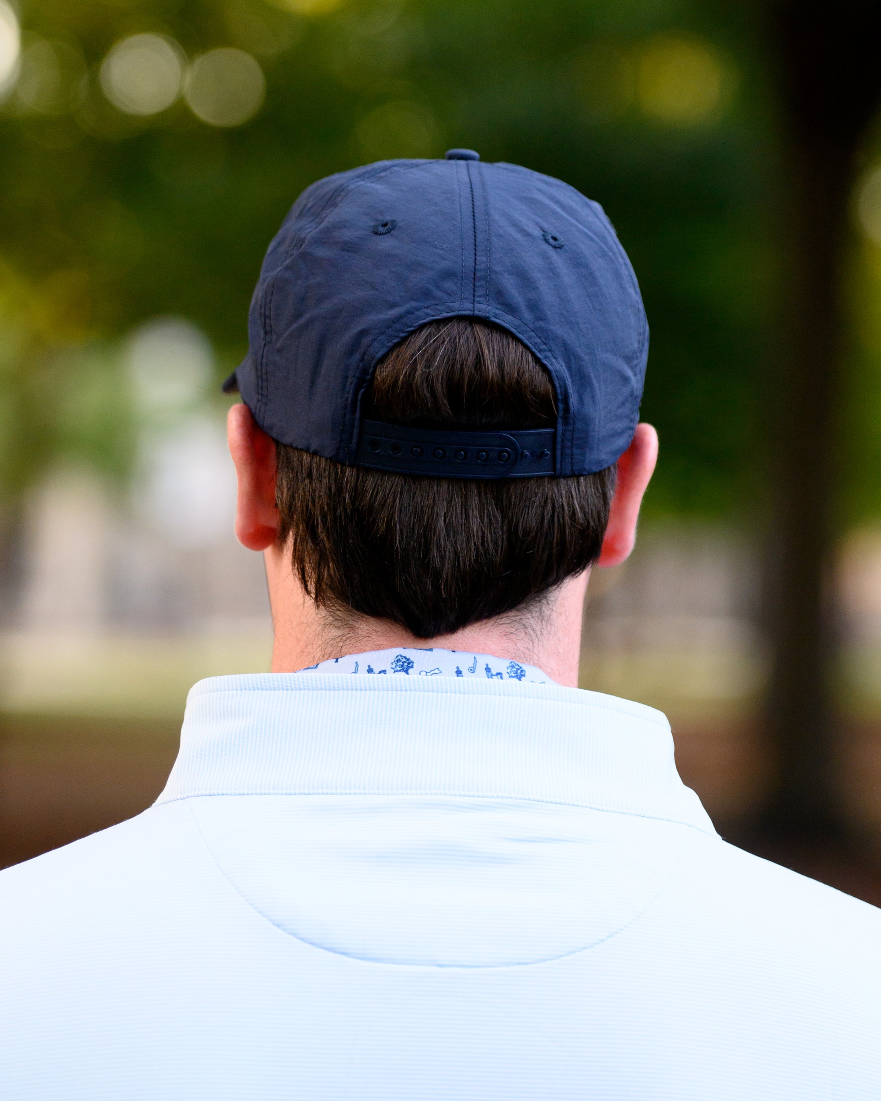 Auburn University Navy Good Time Hat with White text "Auburn" and Navy Script "Tigers" above Orange stripes