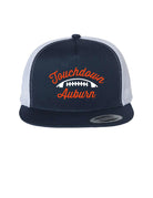 Auburn University Navy and White Hat with Orange "Touchdown Auburn" embroidery around a White football icon