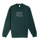 University of Alabama Tuscaloosa Landmarks Dark Green Lane Seven Ladies' Sweatshirt with White embroidery of Tuscaloosa landmarks under text "Tuscaloosa"