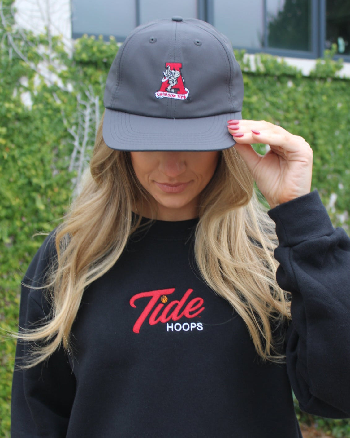 University of Alabama Grey Flat bill Hat with a Vintage A Logo patch