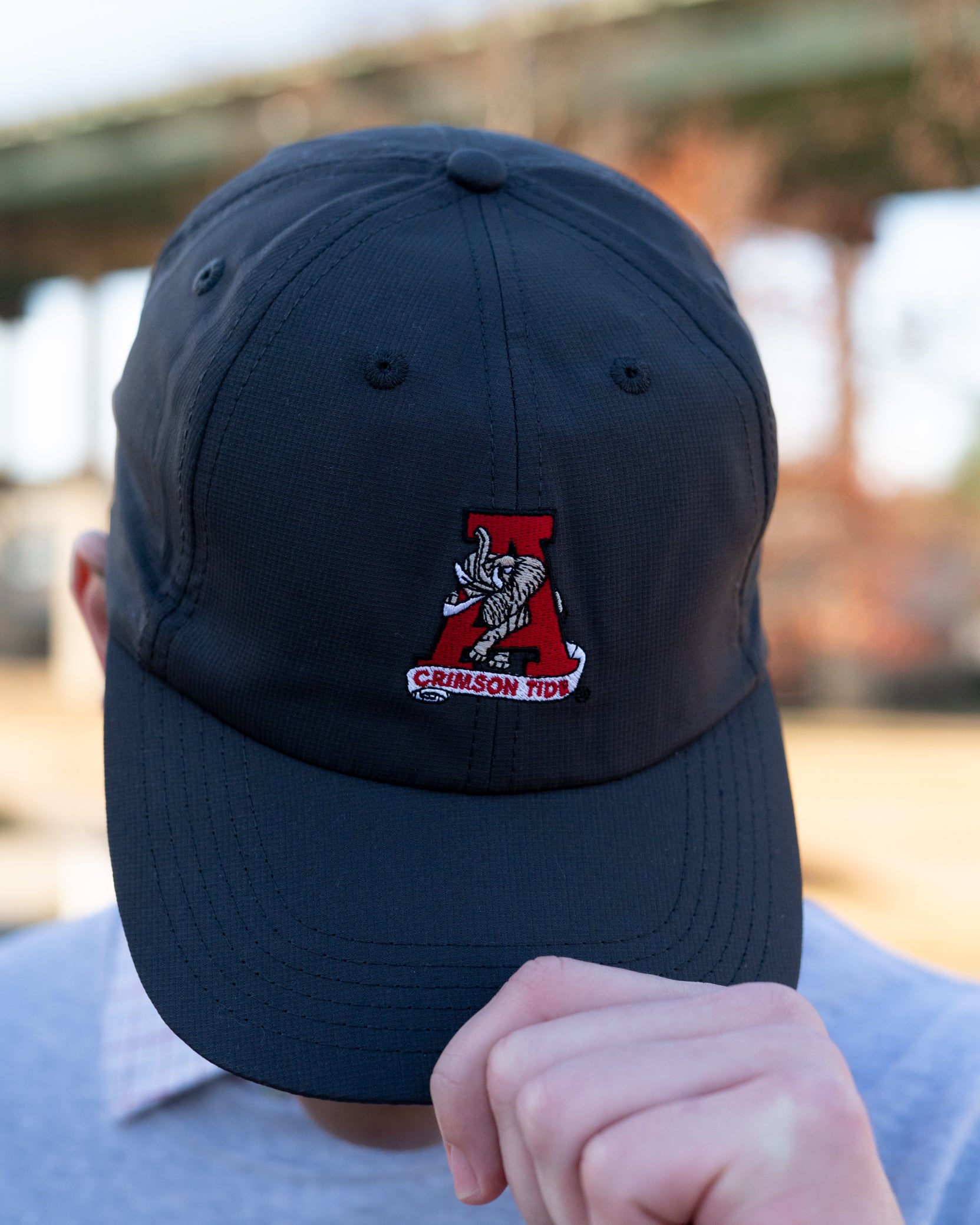 University of Alabama Grey Flat bill Hat with a Vintage A Logo patch