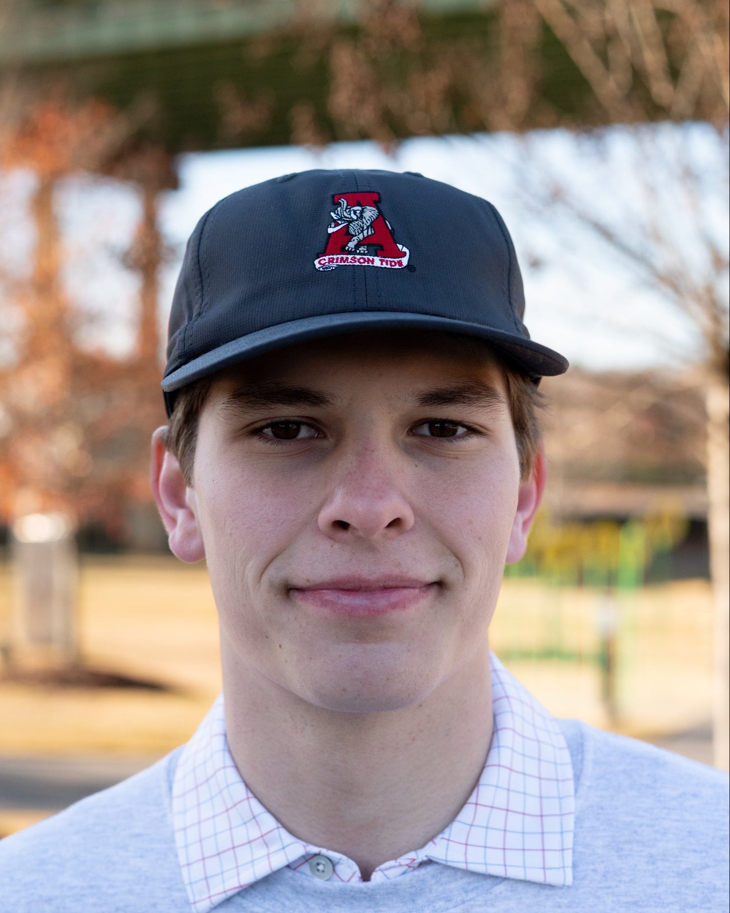 University of Alabama Grey Flat bill Hat with a Vintage A Logo patch